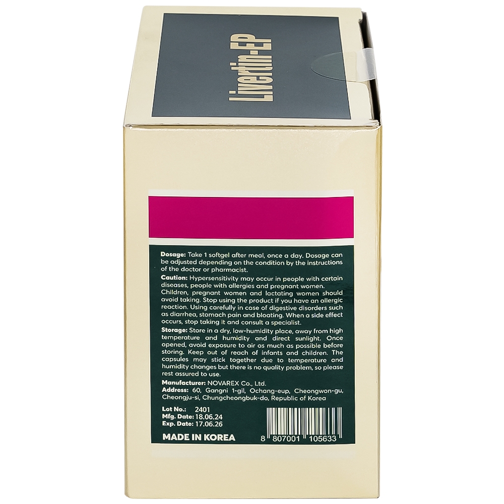 Hình ảnh Viên uống Livertin-EP Novarex bổ sung vitamin B1, B6, B12, niacin, canxi pantothenat cho cơ thể (10 vỉ x 10 viên)