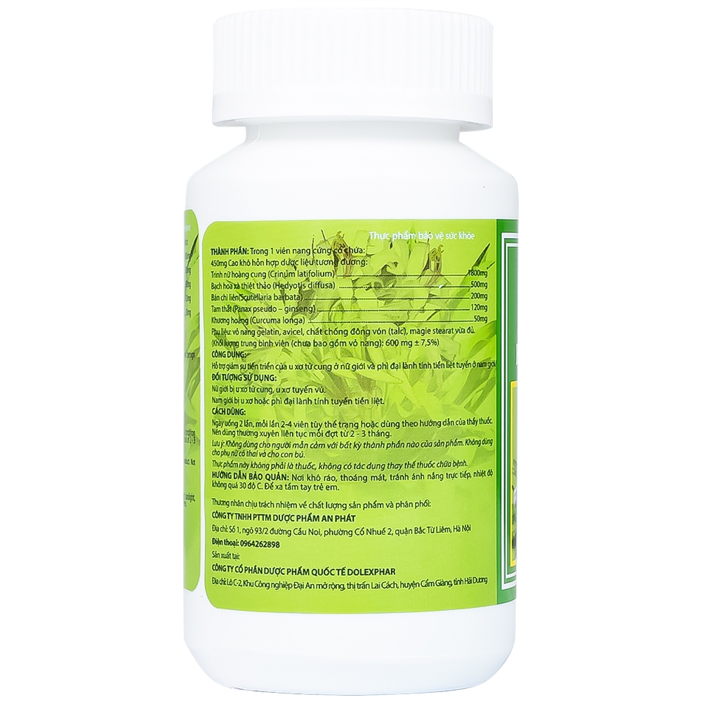 Hình ảnh Viên uống Trinh Nữ Hoàng Cung Dolexphar hỗ trợ giảm sự tiến triển của u xơ tử cung (60 viên)