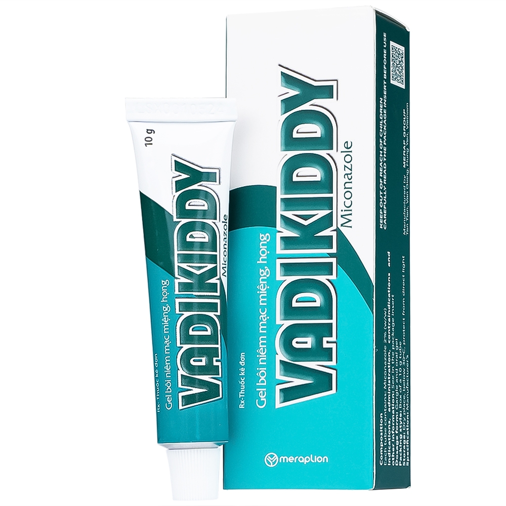 Hình ảnh Gel niêm mạc miệng họng Vadikddy 10g Merap Gel điều trị nấm candida