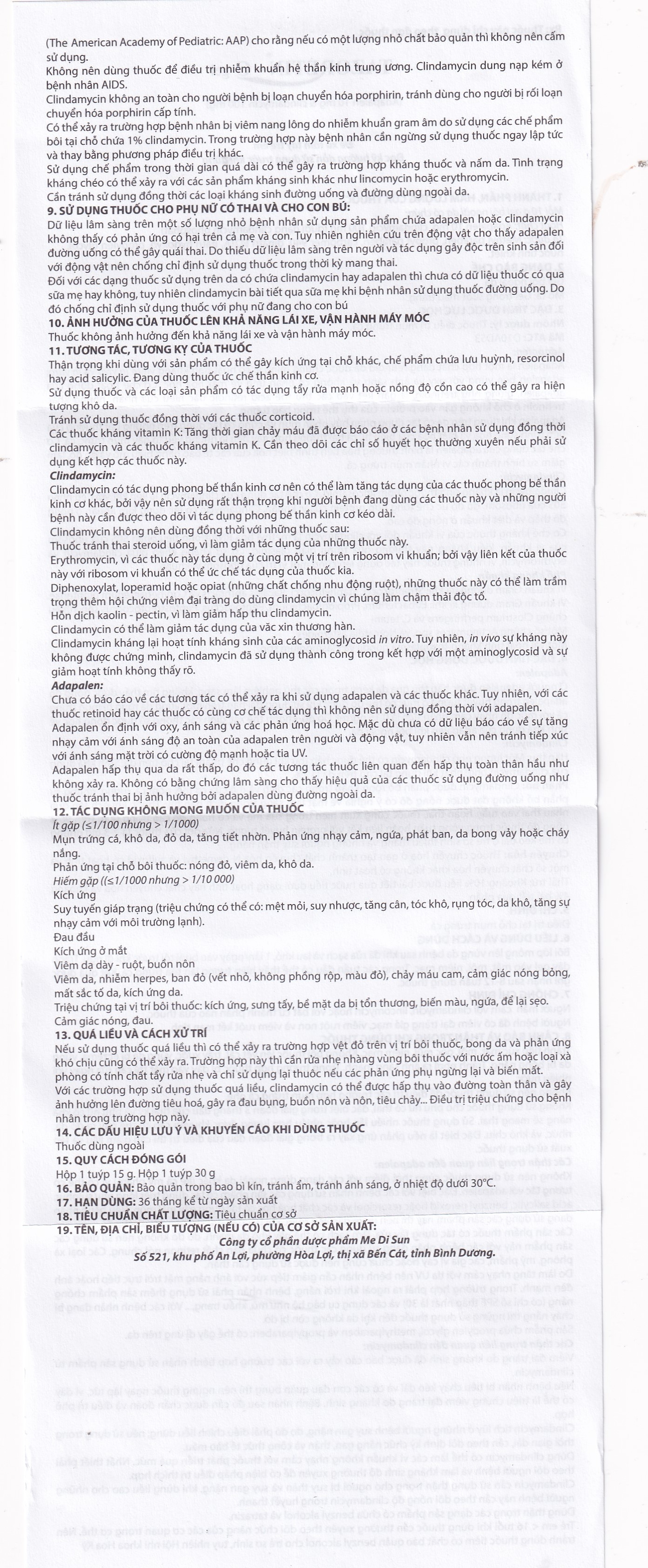 Hình ảnh Thuốc bôi ngoài da Tazoretin - C Gel 15g Medisun điều trị tại chỗ mụn trứng cá