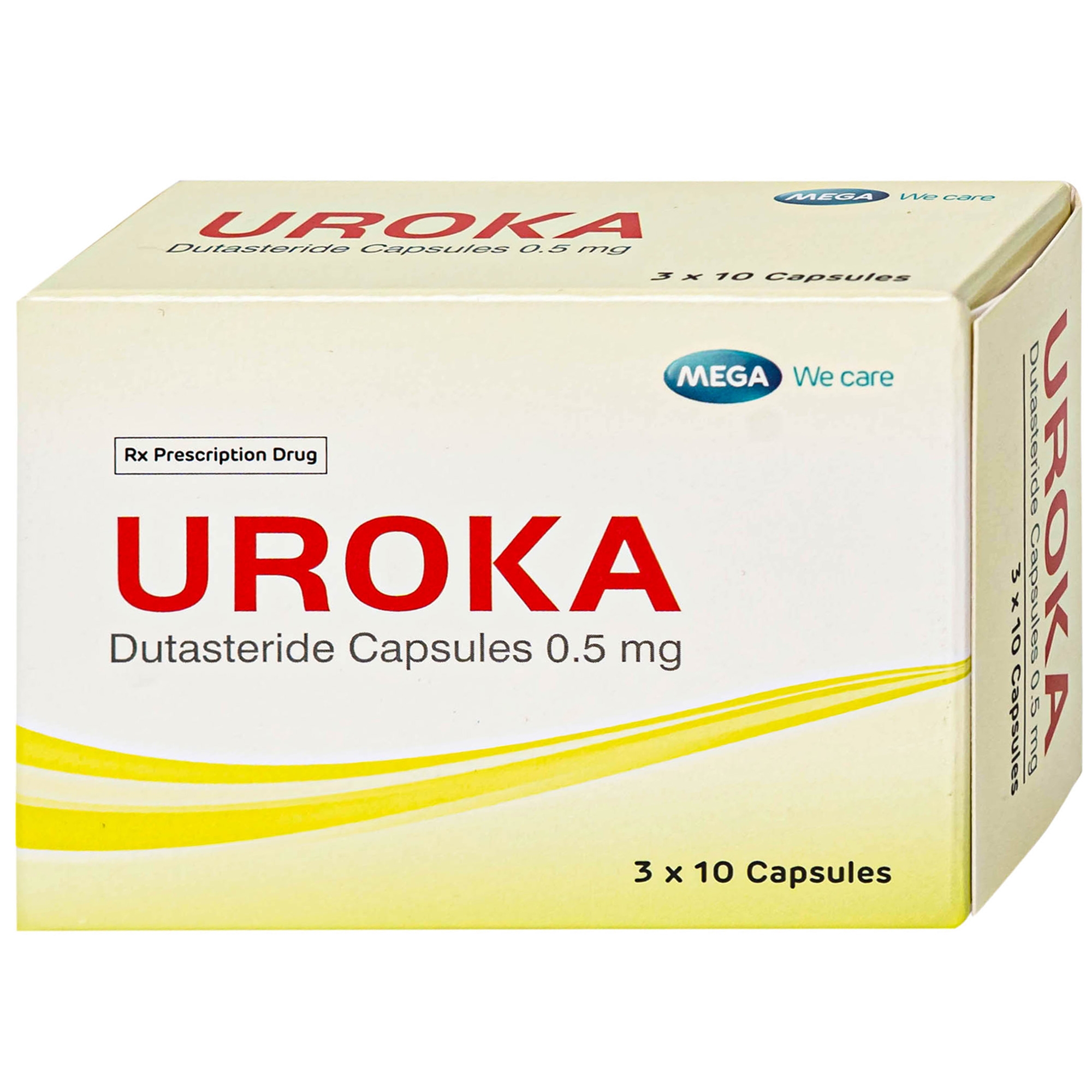 Hình ảnh Thuốc Uroka 0.5mg Điều trị và ngăn tiến triển bệnh tăng sản lành tính tuyến tiền liệt(3 vỉ x 10 viên)