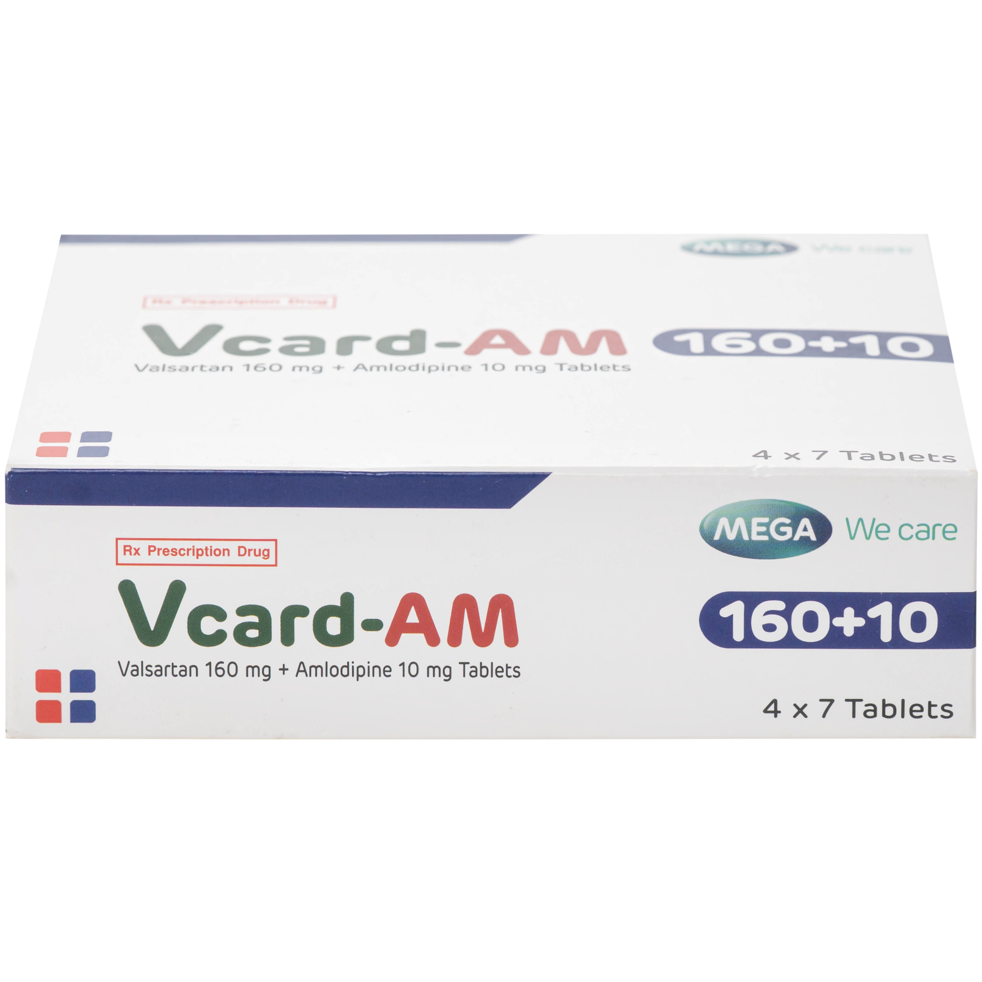 Hình ảnh Thuốc Vcard-am 160/10mg Mega Điều trị tăng huyết áp vô căn (4 vỉ x 7 viên)