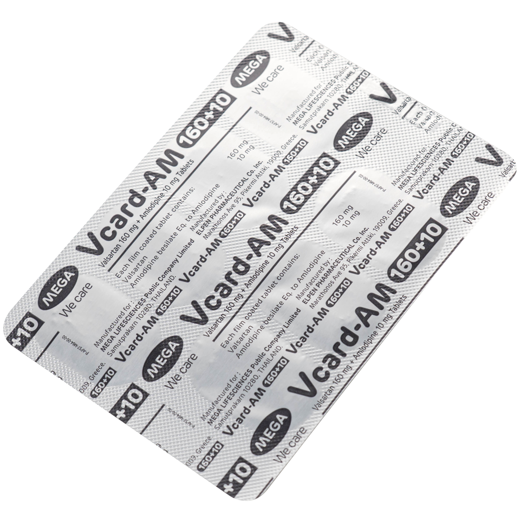Hình ảnh Thuốc Vcard-am 160/10mg Mega Điều trị tăng huyết áp vô căn (4 vỉ x 7 viên)