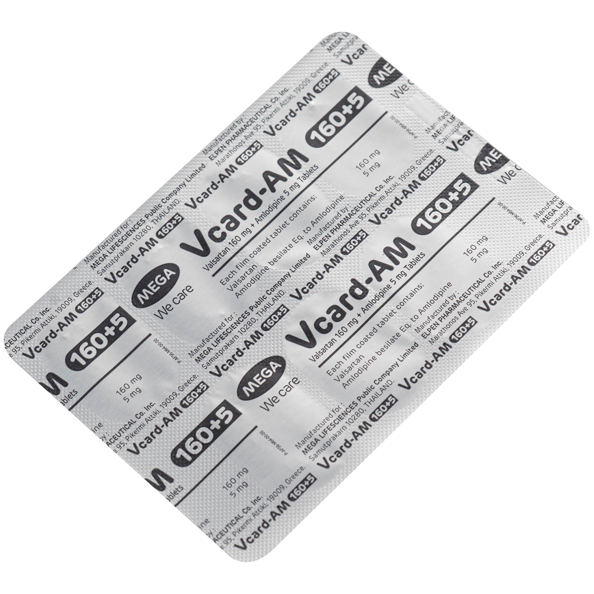 Hình ảnh Thuốc Vcard-am 160/5mg Mega Điều trị tăng huyết áp vô căn (4 vỉ x 7 viên)