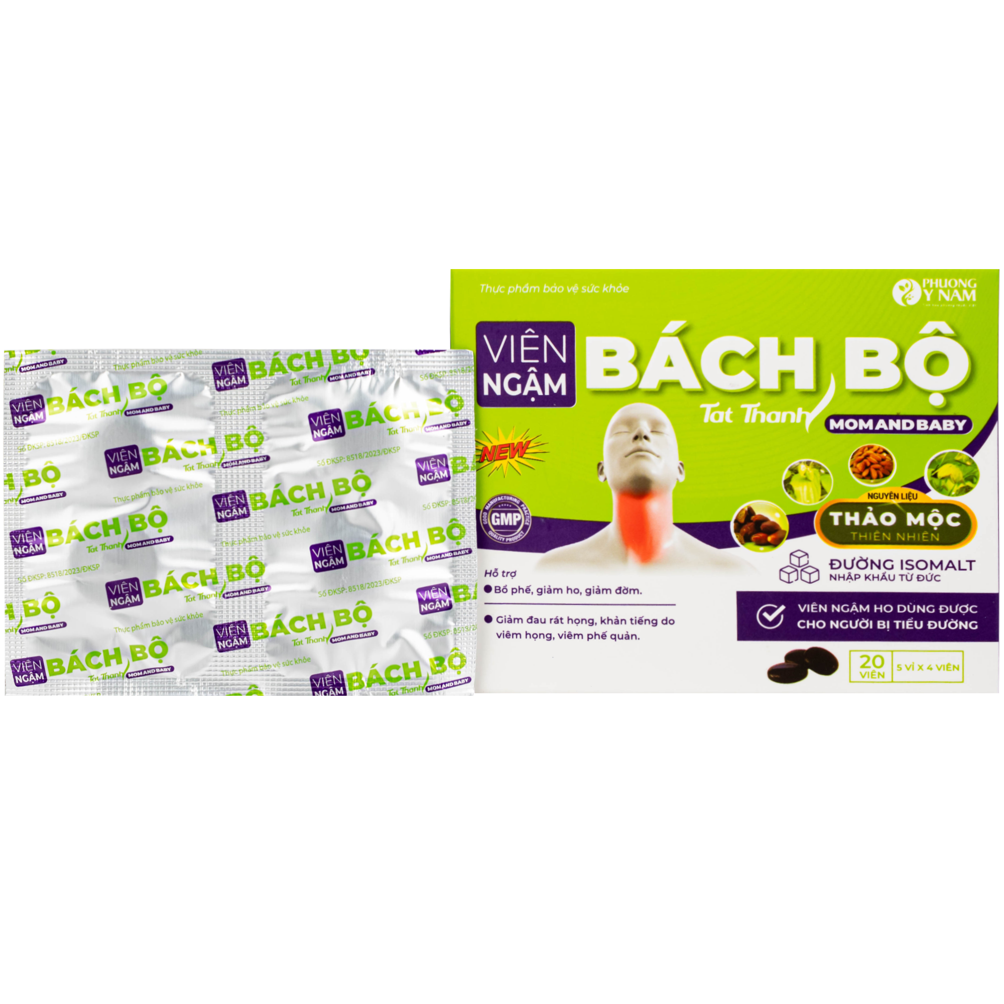 Hình ảnh Viên ngậm Bách Bộ Momandbaby 5 vỉ x 4 viên