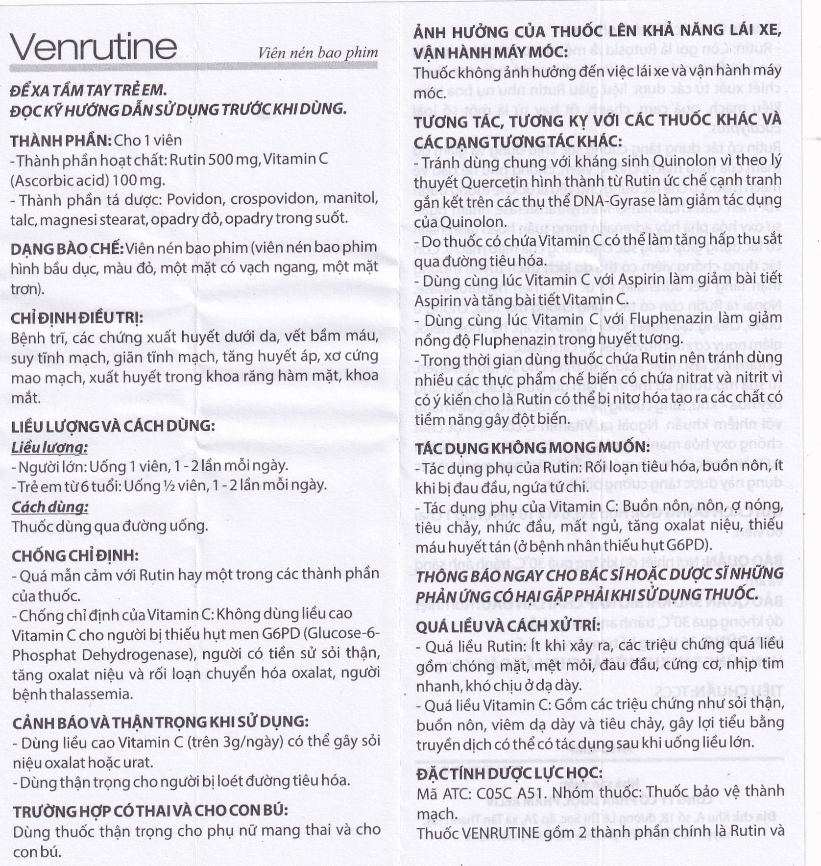 Hình ảnh Thuốc Venrutine Reliv điều trị bệnh trĩ, các chứng xuất huyết dưới da, vết bầm máu (3 vỉ x 10 viên)
