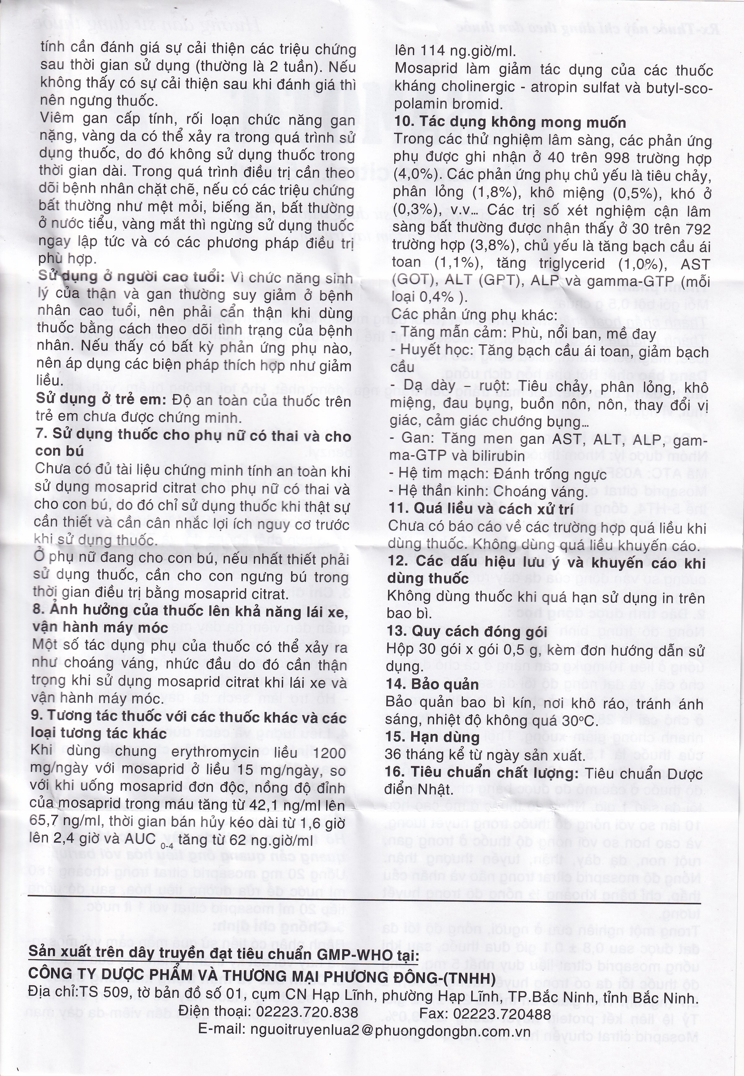 Hình ảnh Bột pha uống Abamotic 5mg Phương Đông điều trị các triệu chứng tiêu hóa, viêm dạ dày (30 gói x 0,5g)