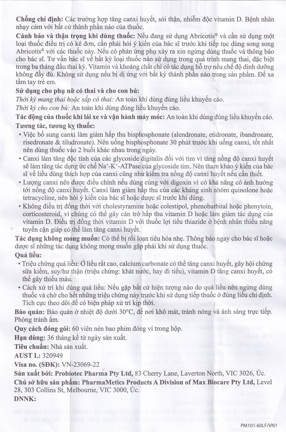 Hình ảnh Thuốc Abricotis Probiotec hỗ trợ sức khỏe xương, cơ bắp, bổ sung canxi (6 vỉ x 10 viên)