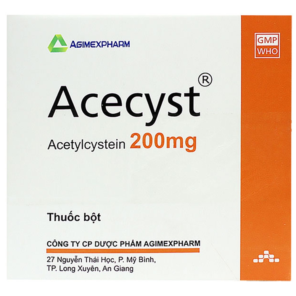 Hình ảnh Thuốc bột Acecyst 200mg Agimexpharm giảm long đờm, làm dịu cơn ho (30 gói x 1.6g)