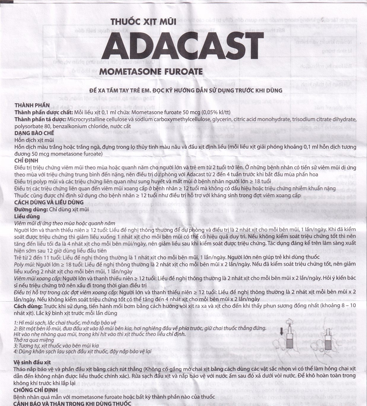 Hình ảnh Thuốc xịt mũi Adacast Meraplion điều trị viêm mũi dị ứng, sung huyết và mất mùi, viêm mũi xoang (60 liều)