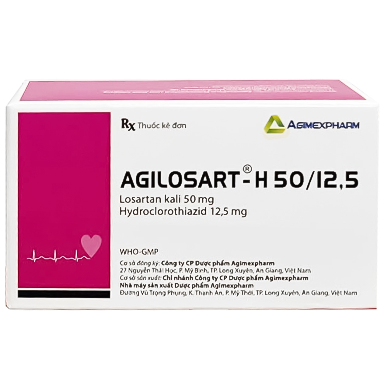 Hình ảnh Thuốc Agilosart-H 50/12.5 Agimexpharm điều trị tăng huyết áp ( 6 Vỉ X 10 Viên)