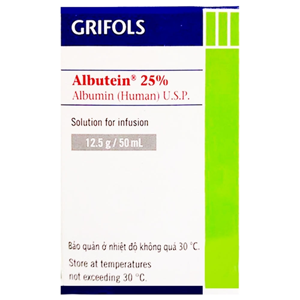 Hình ảnh Dịch truyền tĩnh mạch Albutein 25% Grifols điều trị sốc giảm thể tích (50ml)