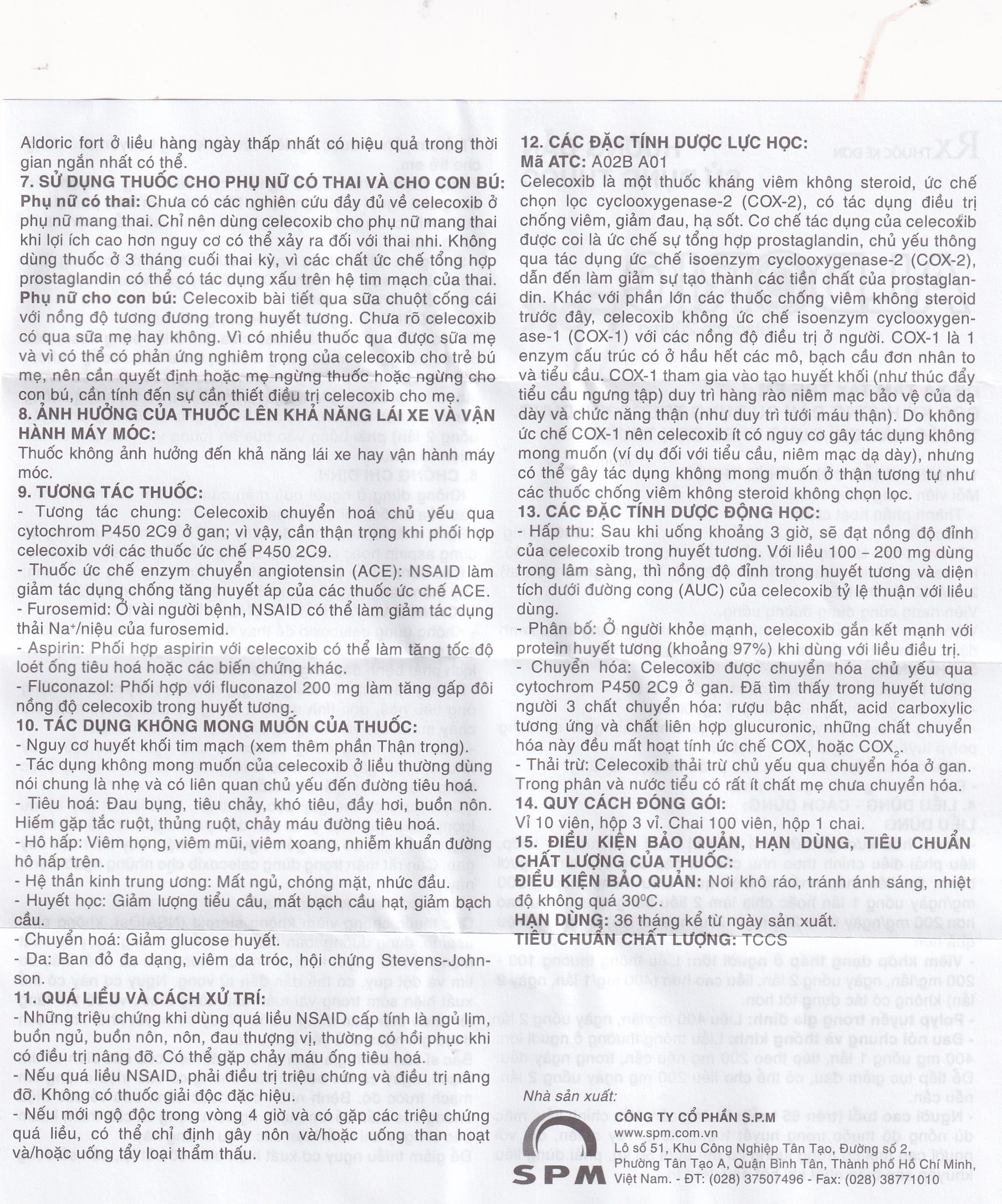 Hình ảnh Thuốc Aldoric Fort 200mg S.P.M điều trị thoái hóa khớp, viêm khớp (3 vỉ x 10 viên)