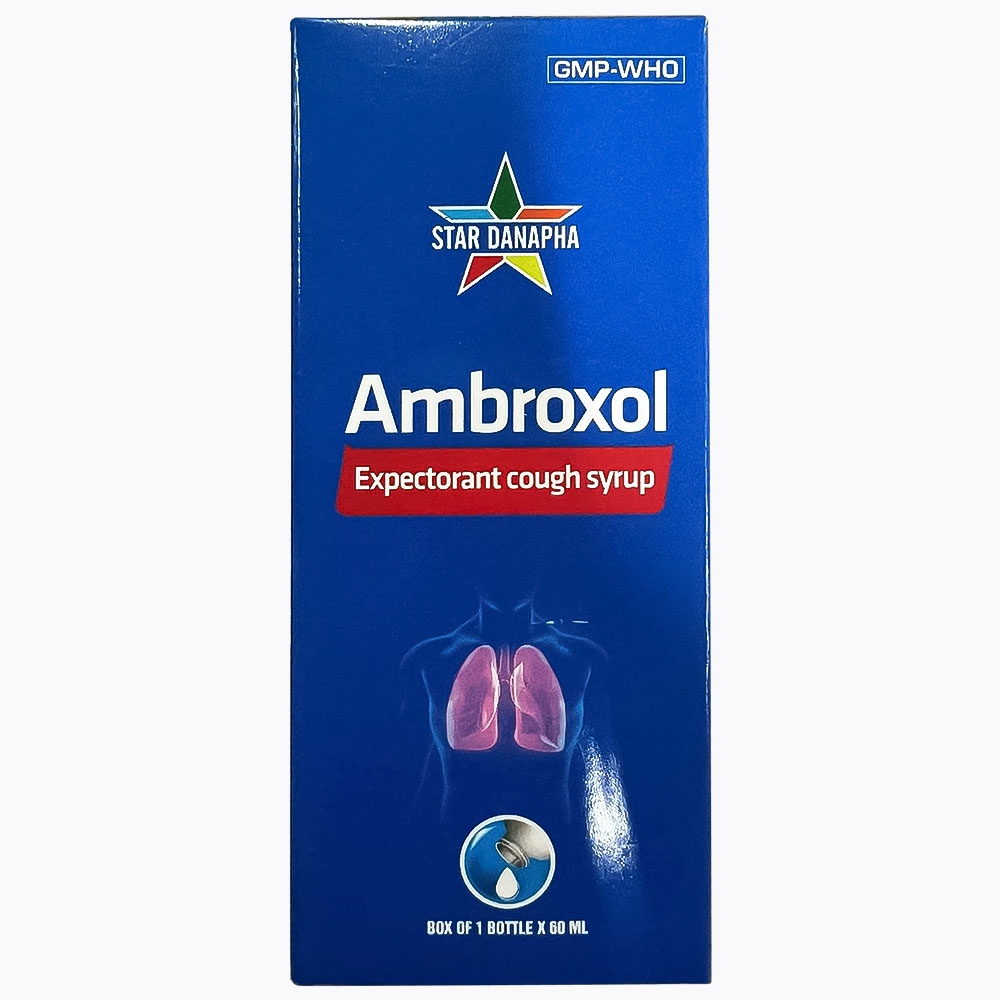 Hình ảnh Siro Ambroxol Danapha điều trị viêm phế quản, hen phế quản (60ml)