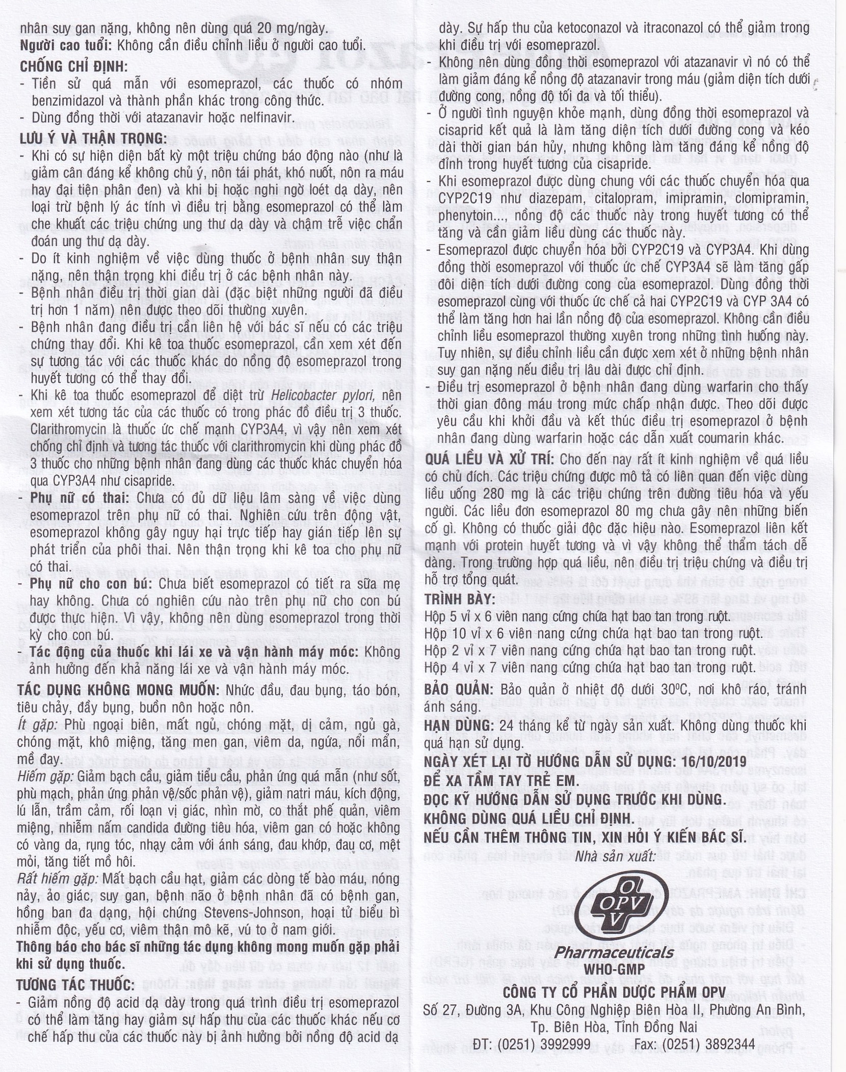 Hình ảnh Thuốc AmePrazol 40mg OPV điều trị bệnh trào ngược dạ dày, thực quản (2 vỉ x 7 viên)