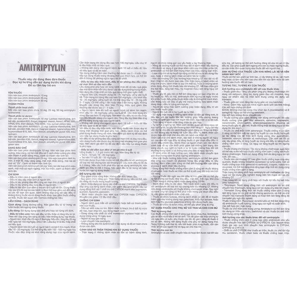 Hình ảnh Thuốc Amitriptylin 25mg Danapha điều trị trầm cảm (100 viên)
