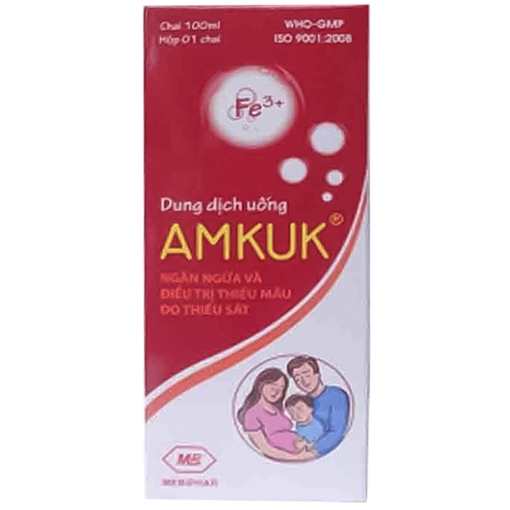 Hình ảnh Dung dịch uống Amkuk 100ml Mebiphar ngăn ngừa và điều trị thiếu máu do thiếu sắt