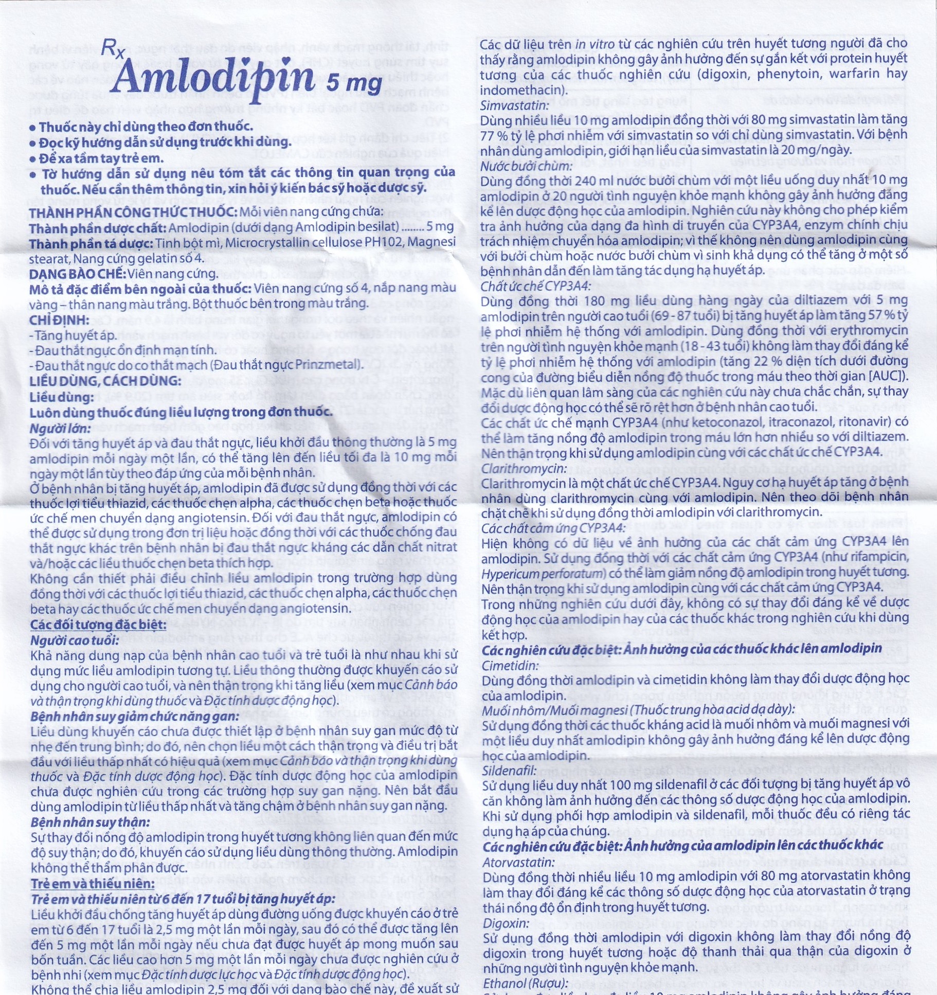 Hình ảnh Thuốc Amlodipin 5mg Domesco điều trị tăng huyết áp, đau thắt ngực (3 vỉ x 10 viên)