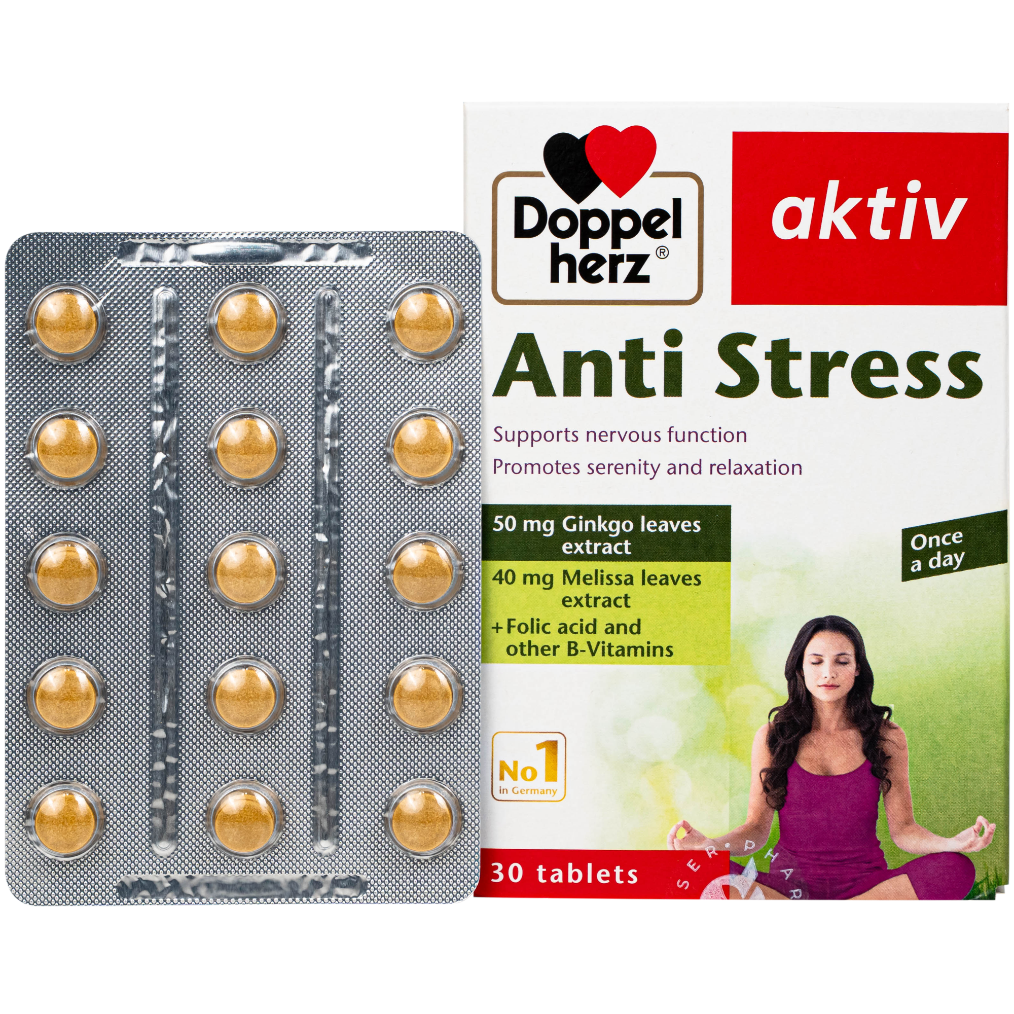 Hình ảnh Viên uống hỗ trợ giảm căng thẳng Anti Stress Doppelherz (2 vỉ x 15 viên)