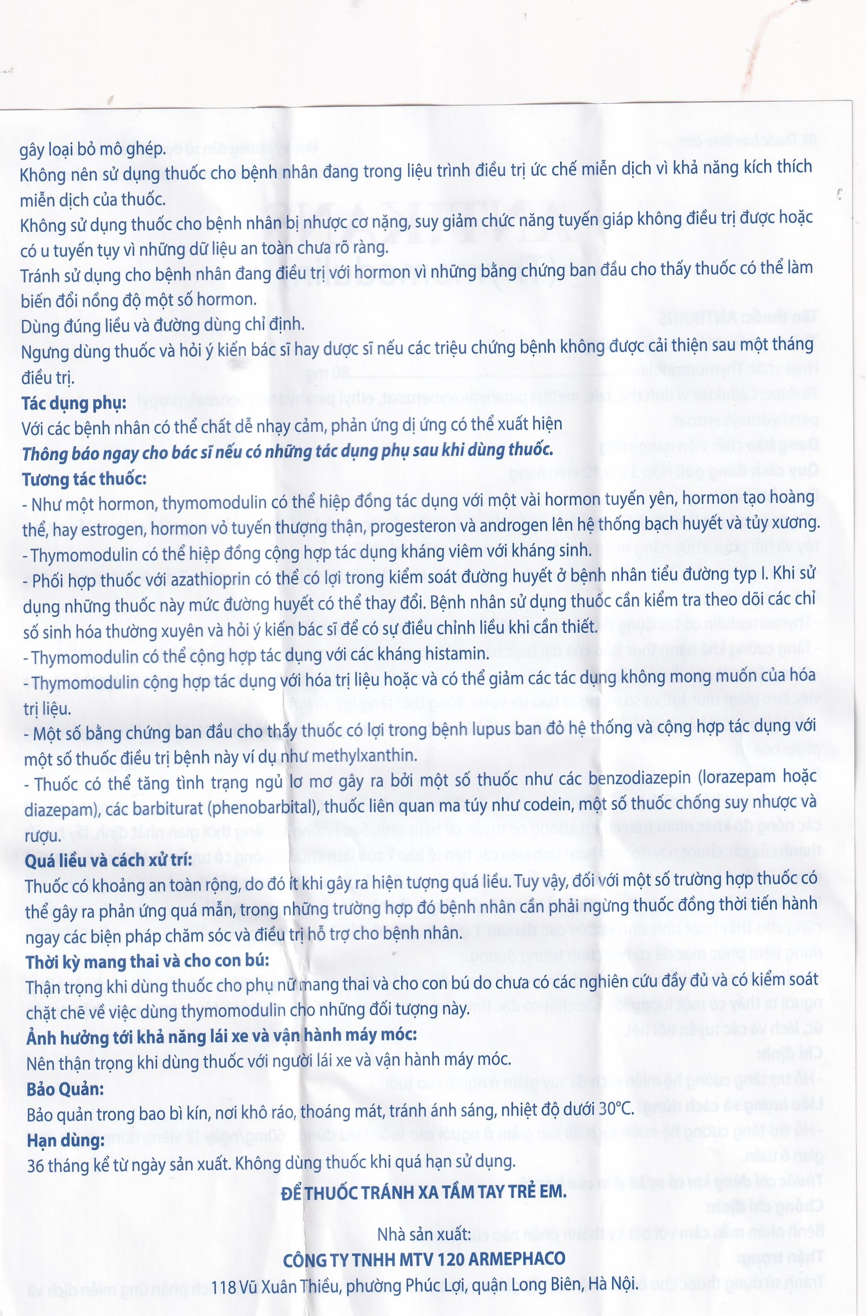 Hình ảnh Thuốc Antikans Armephaco hỗ trợ tăng cường hệ miễn dịch (3 vỉ x 10 viên)