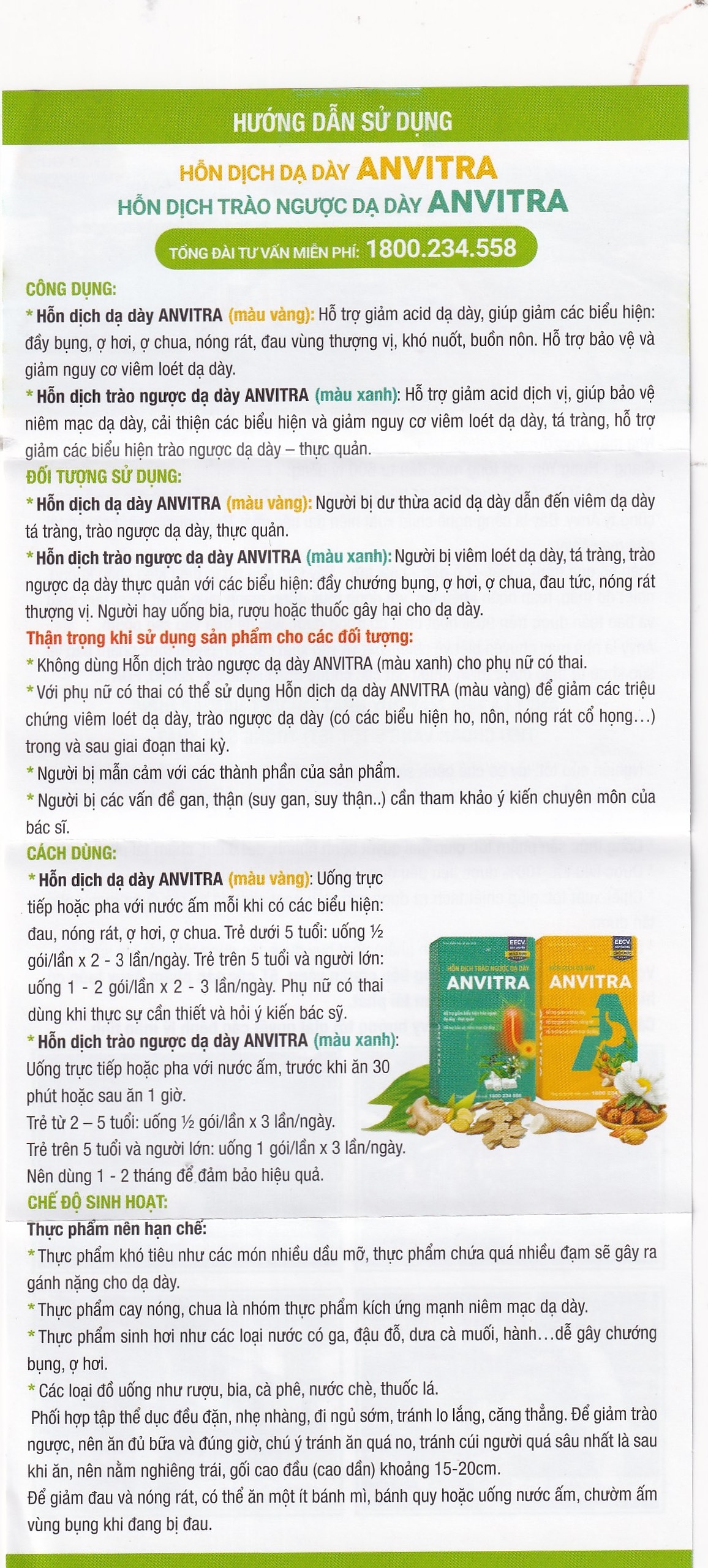 Hình ảnh Hỗn dịch dạ dày Anvitra 15ml giảm acid dạ dày, ợ chua, nóng rát, bảo vệ niêm mạc dạ dày (15 gói)