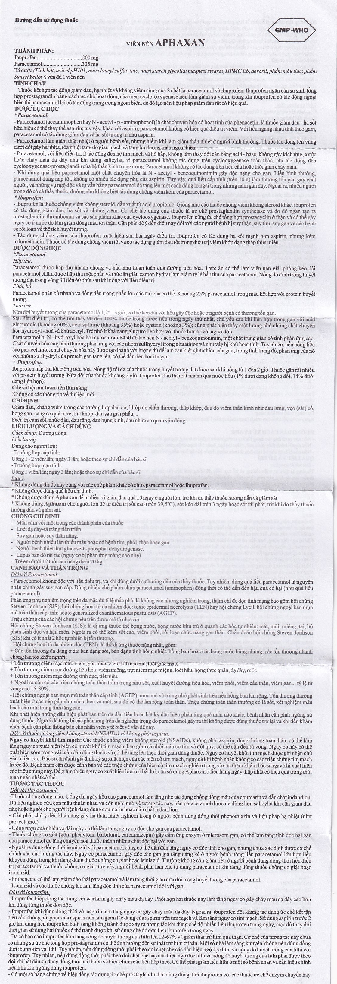 Hình ảnh Thuốc Aphaxan Armephaco giảm đau, chống viêm (5 vỉ x 20 viên)