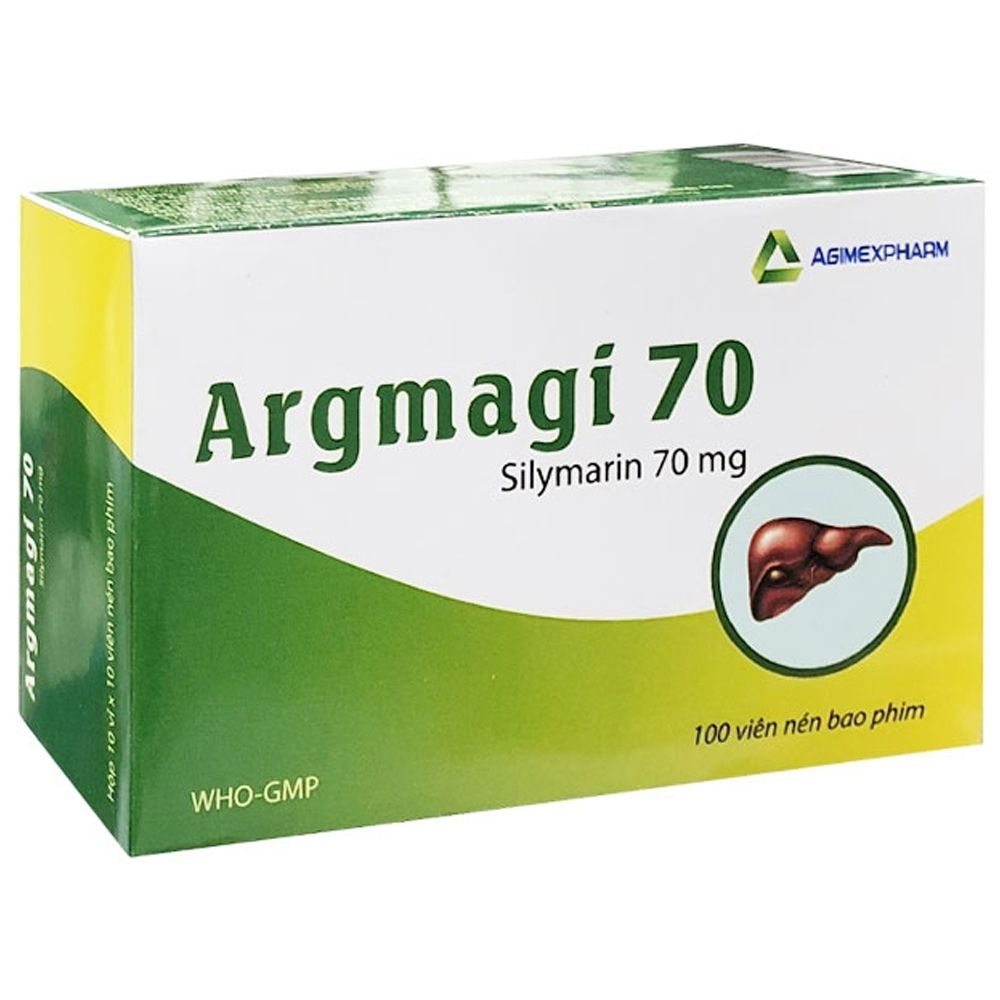Hình ảnh Thuốc Argmagi 70 Agimexpharm hỗ trợ điều trị viêm gan mạn tính, có tác dụng lợi mật, chống oxy hóa (10 vỉ x 10 viên)