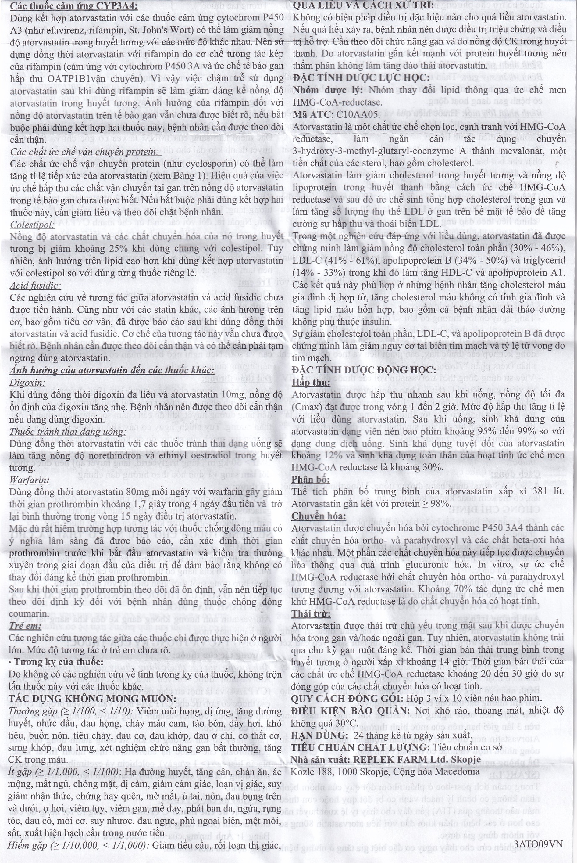 Hình ảnh Thuốc Assovas 10mg Assopharma điều trị tăng cholesterol máu nguyên phát (3 vỉ x 10 viên)