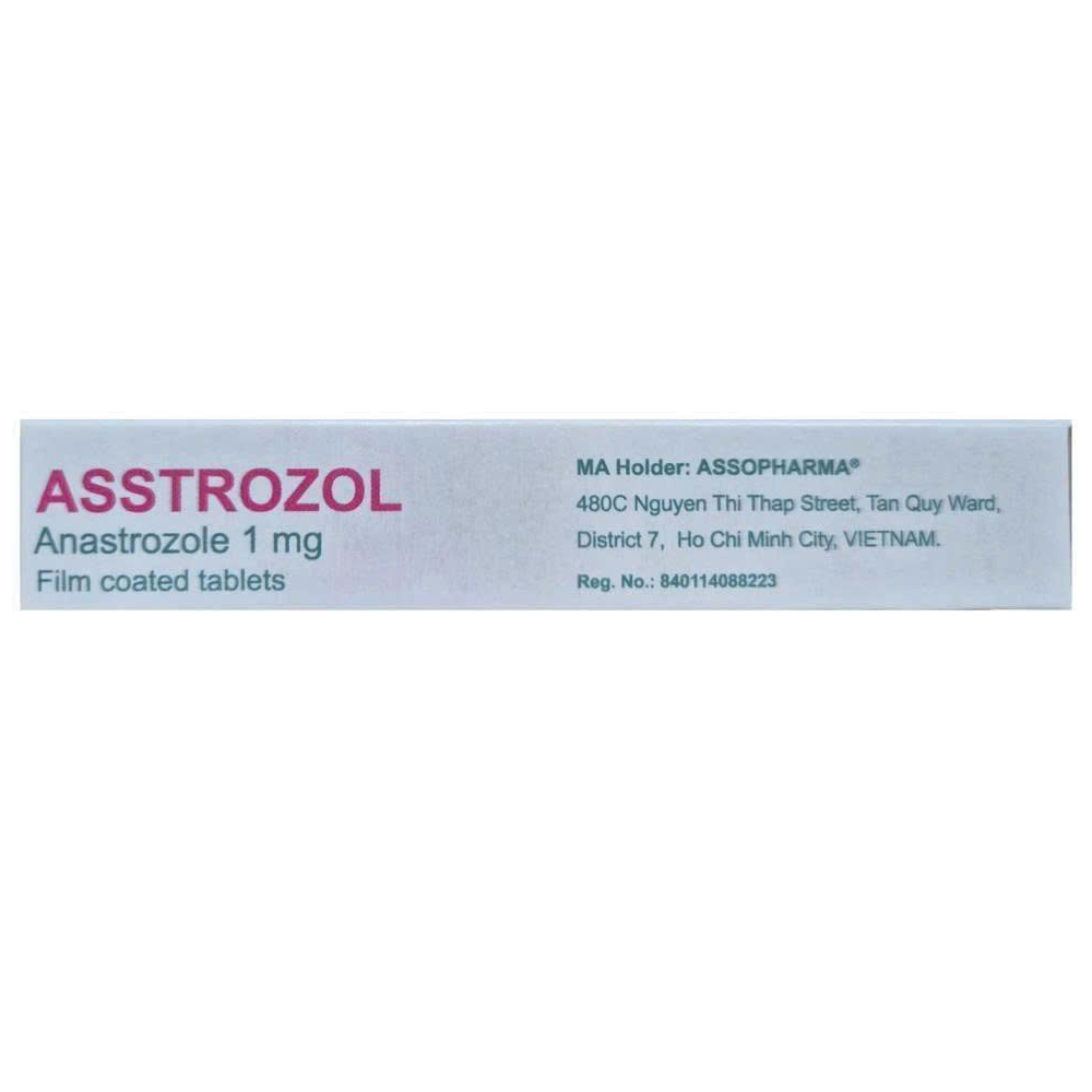 Hình ảnh Thuốc Asstrozol Assopharma điều trị ung thư vú đã tiến triển ở phụ nữ sau mãn kinh (2 Vỉ X 14 Viên)