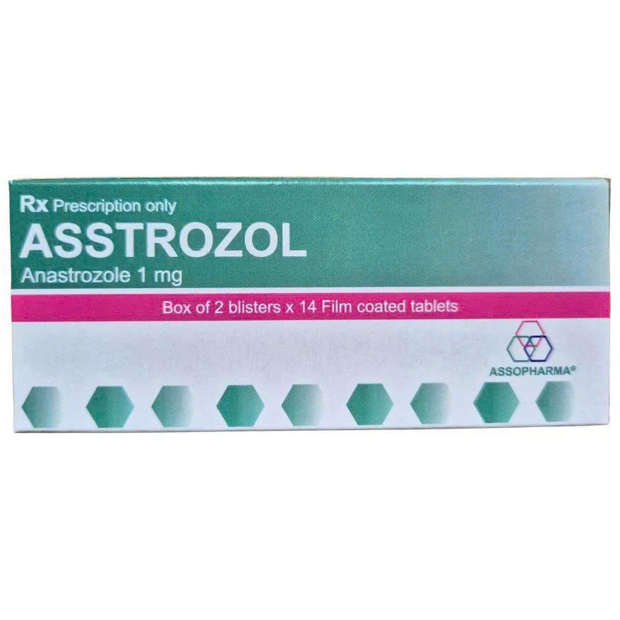 Hình ảnh Thuốc Asstrozol Assopharma điều trị ung thư vú đã tiến triển ở phụ nữ sau mãn kinh (2 Vỉ X 14 Viên)