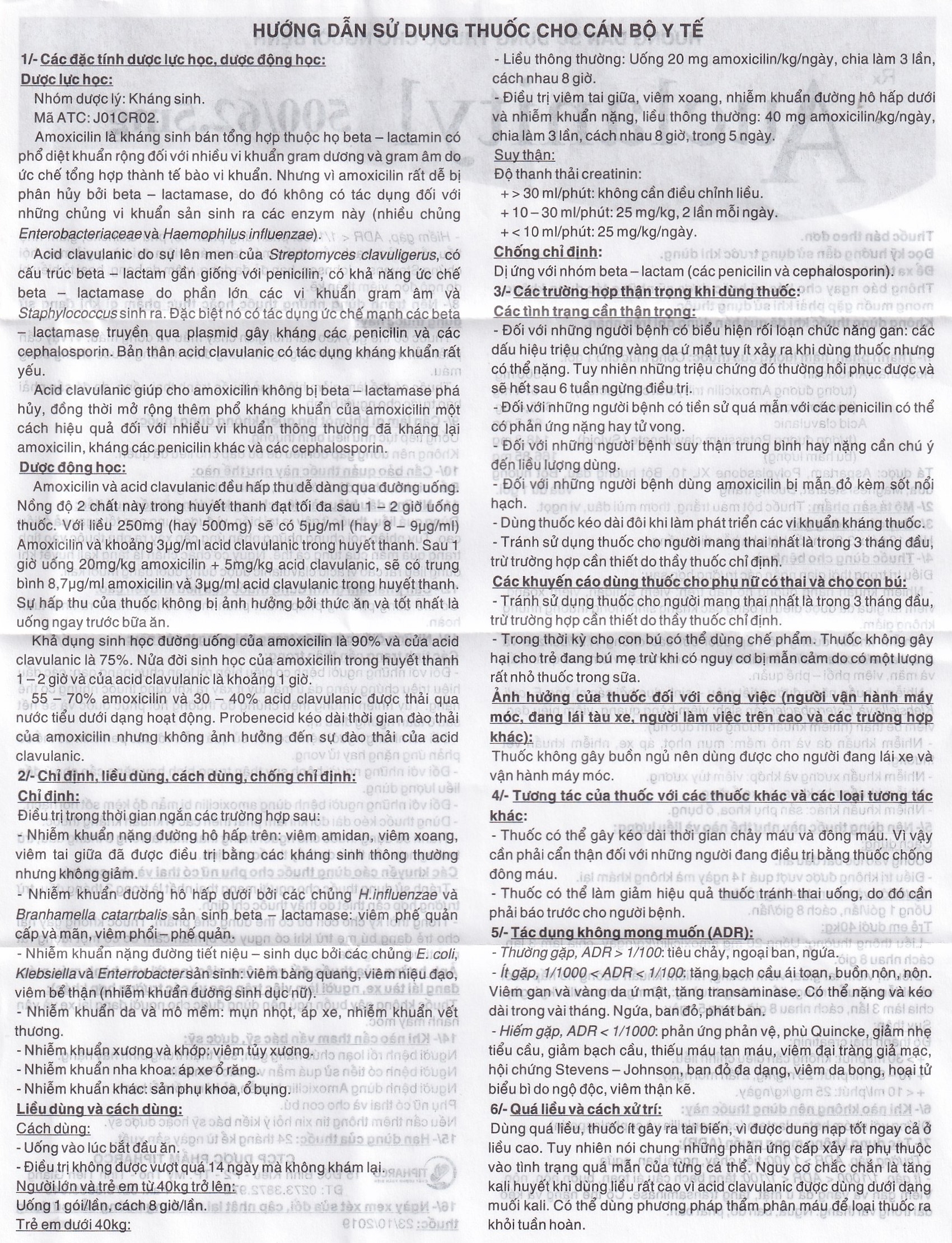 Hình ảnh Bột Auclanityl 500/62.5mg Tipharco điều trị nhiễm khuẩn (12 gói x 3,8g)