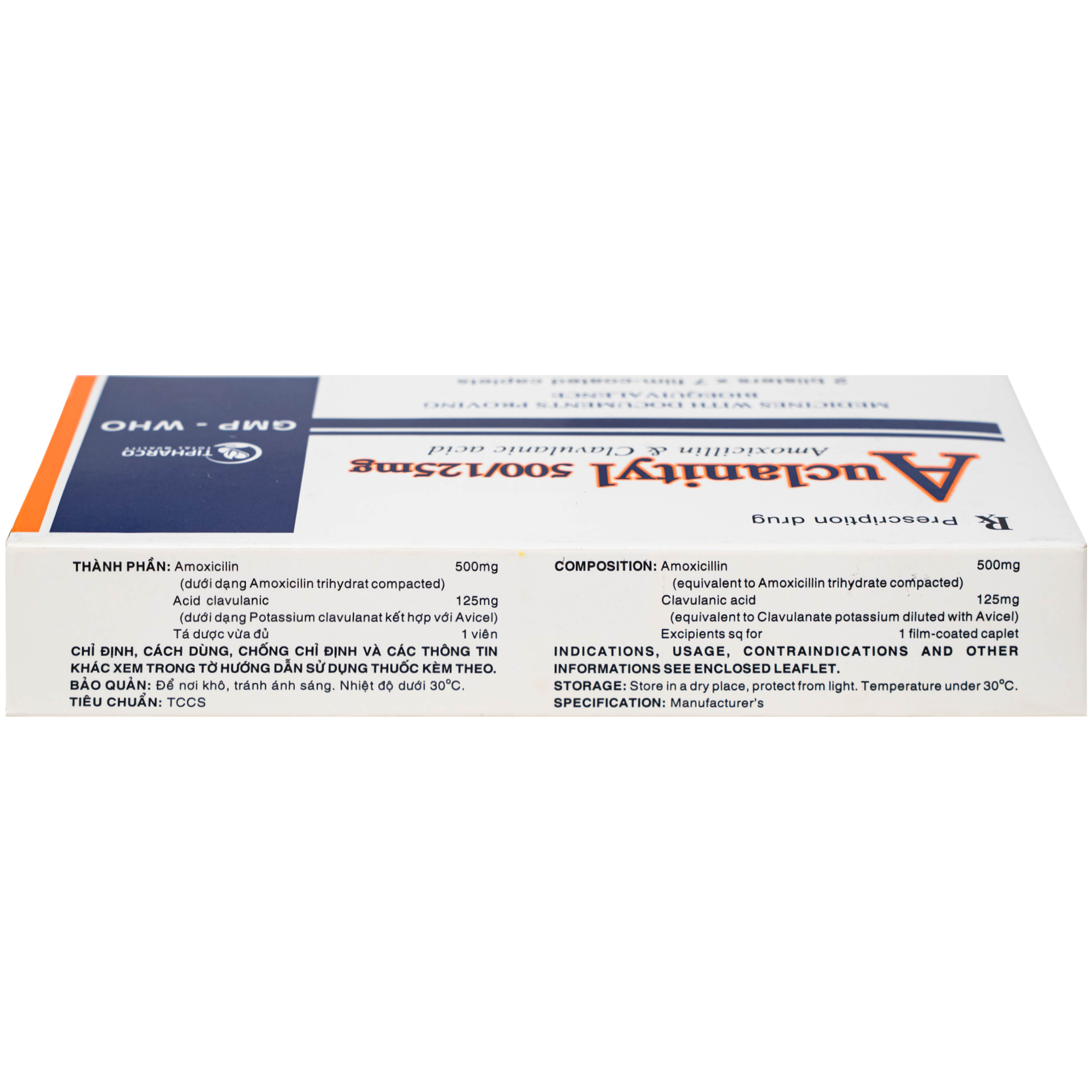 Hình ảnh Thuốc Auclanityl 500/125mg Tipharco điều trị nhiễm khuẩn (2 vỉ x 7 viên)