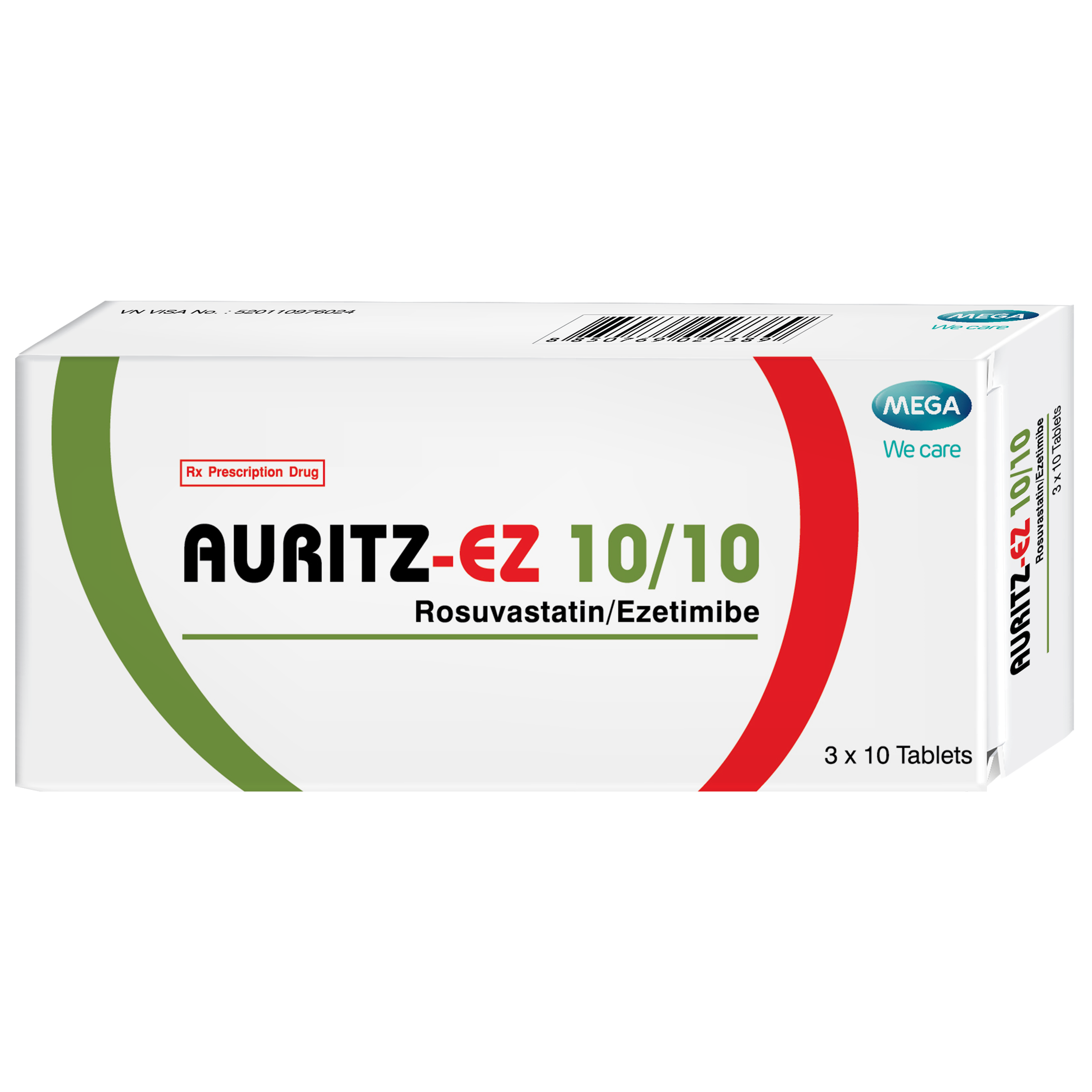Hình ảnh Thuốc Auritz EZ 10/10 Điều trị tăng cholesterol máu nguyên phát và Dự phòng biến cố tim mạch (3 vỉ x 10 viên)