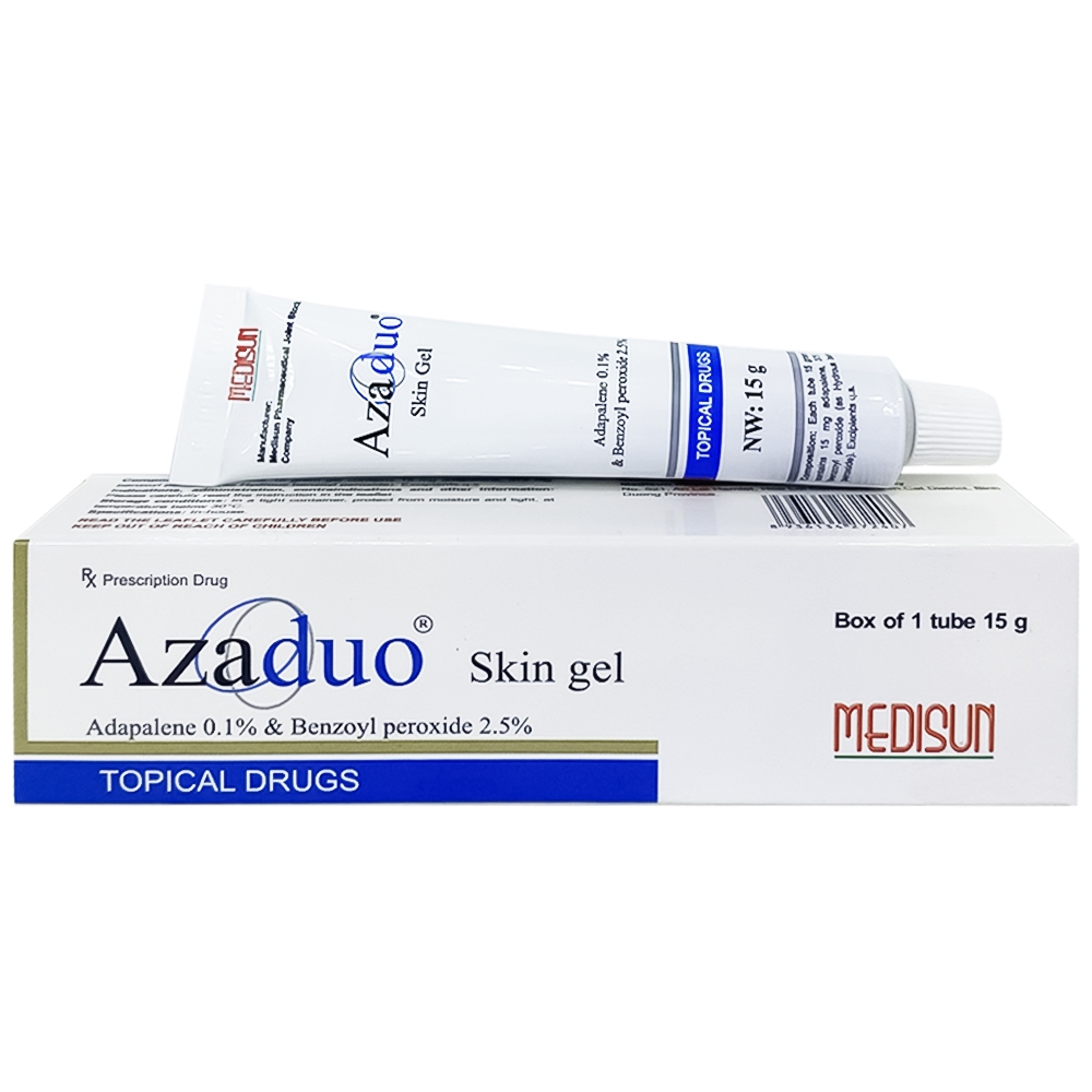 Hình ảnh Gel Azaduo Medisun điều trị mụn trứng cá nhẹ đến vừa (15g)