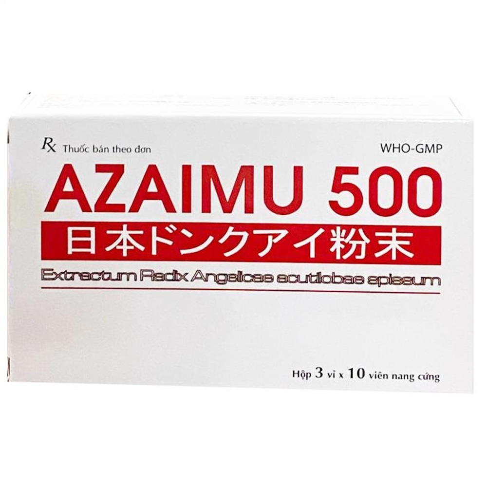 Hình ảnh Thuốc Azaimu 500 Quảng Ninh giảm đau bụng kinh, đau bụng do bế kinh (3 vỉ x 10 viên)