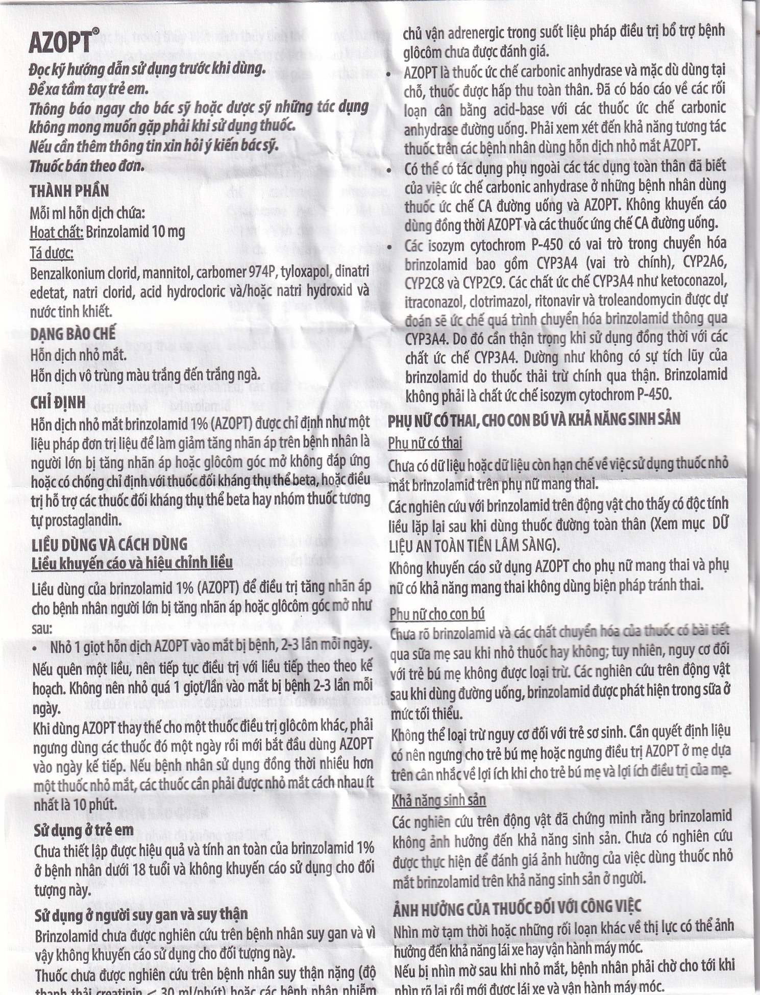 Hình ảnh Thuốc nhỏ mắt Azopt Alcon điều trị tăng nhãn áp, glôcôm góc mở (5ml)