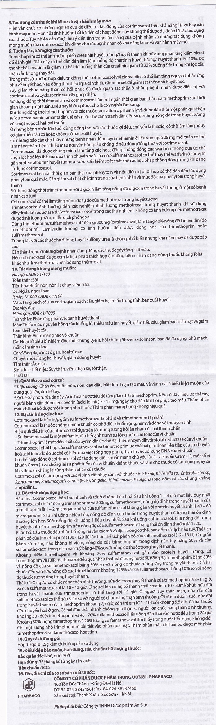 Hình ảnh Bột uống Babytrim - New Pharbaco điều trị nhiễm khuẩn (10 gói x 1.5g)