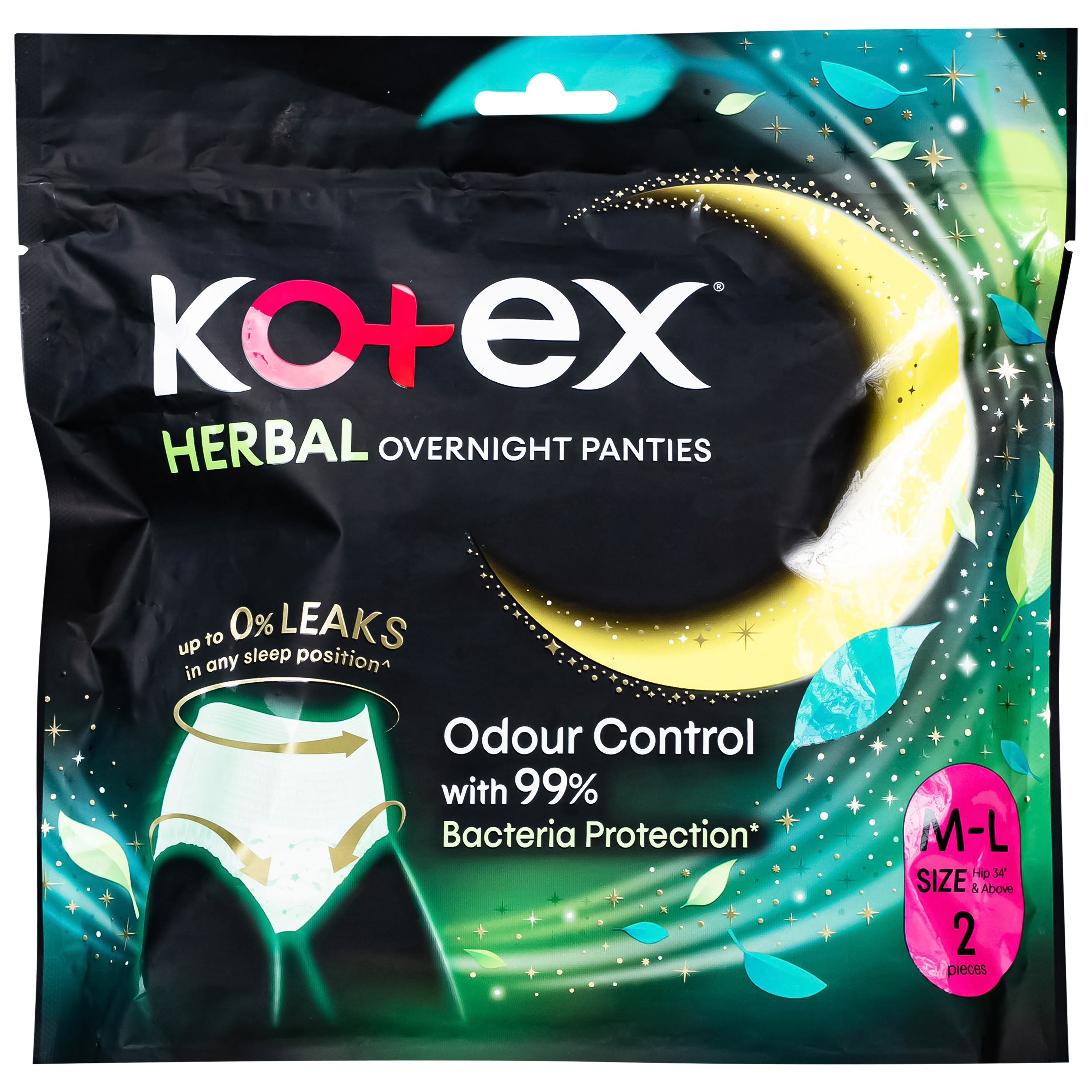 Hình ảnh Băng vệ sinh dạng quần Kotex herbal kháng khuẩn (gói 2 miếng) Size M-L