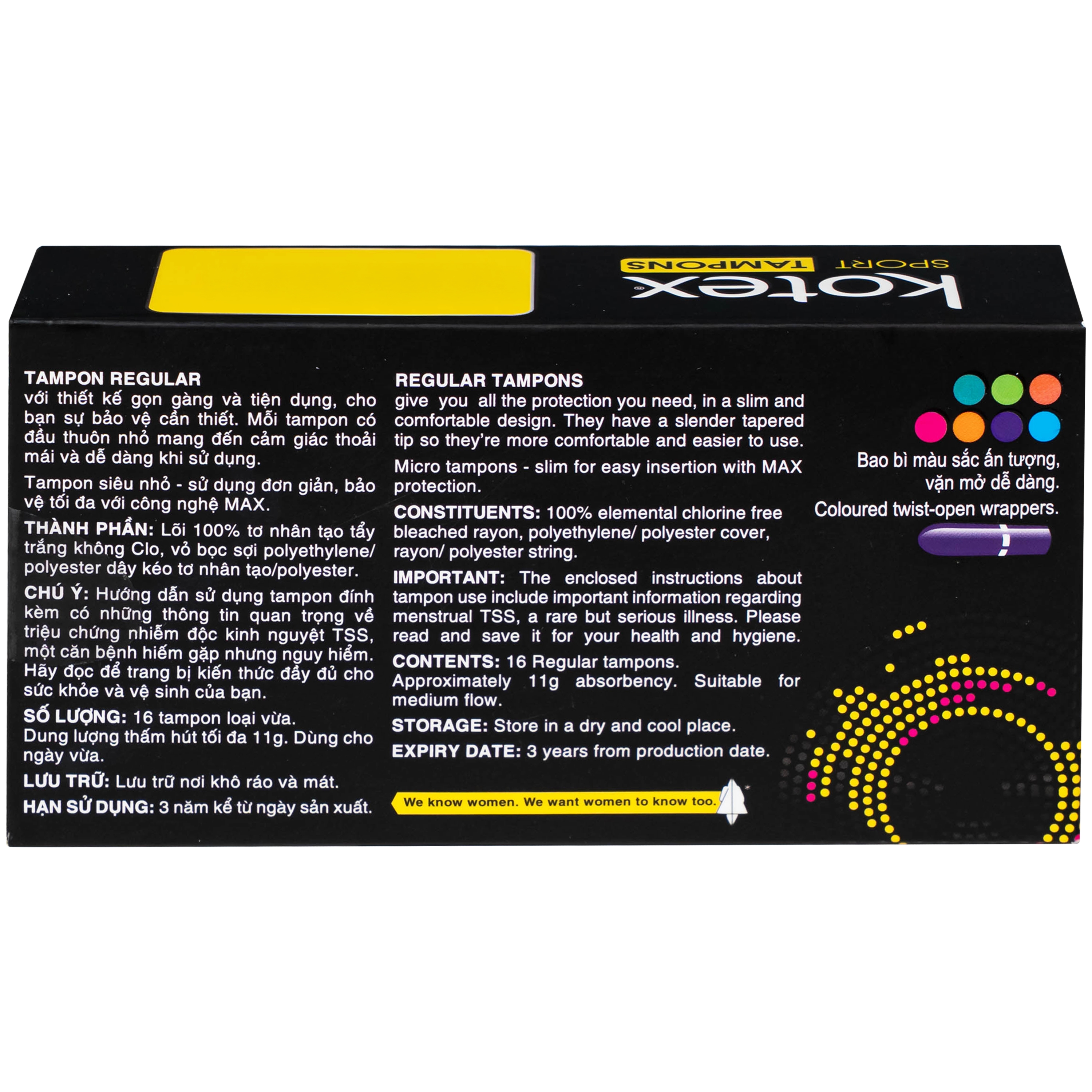 Hình ảnh Băng vệ sinh dạng tampons Kotex loại vừa (Hộp 16 miếng)