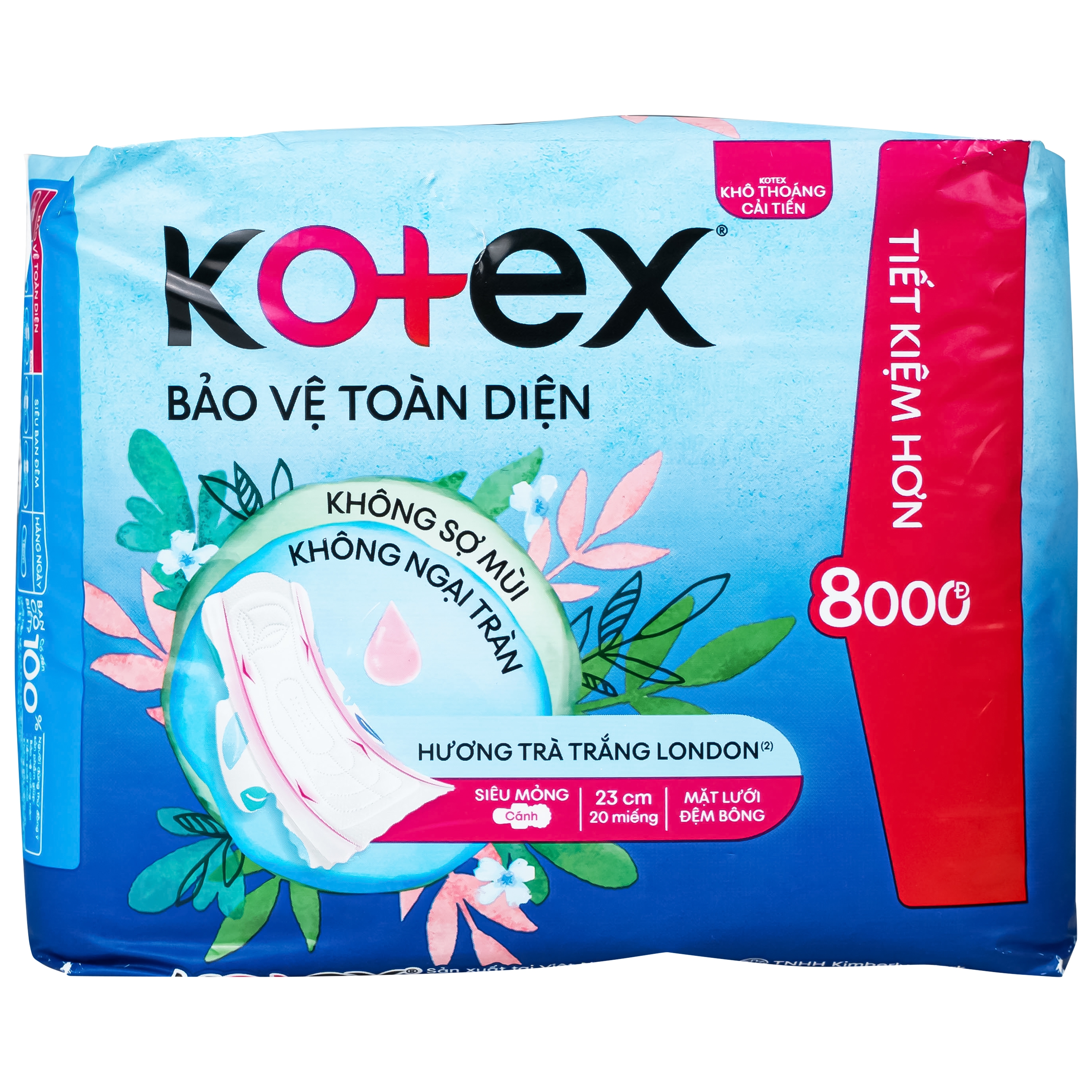 Hình ảnh Băng vệ sinh Kotex bảo vệ toàn diện 23cm siêu mỏng cánh ( gói 20 miếng)