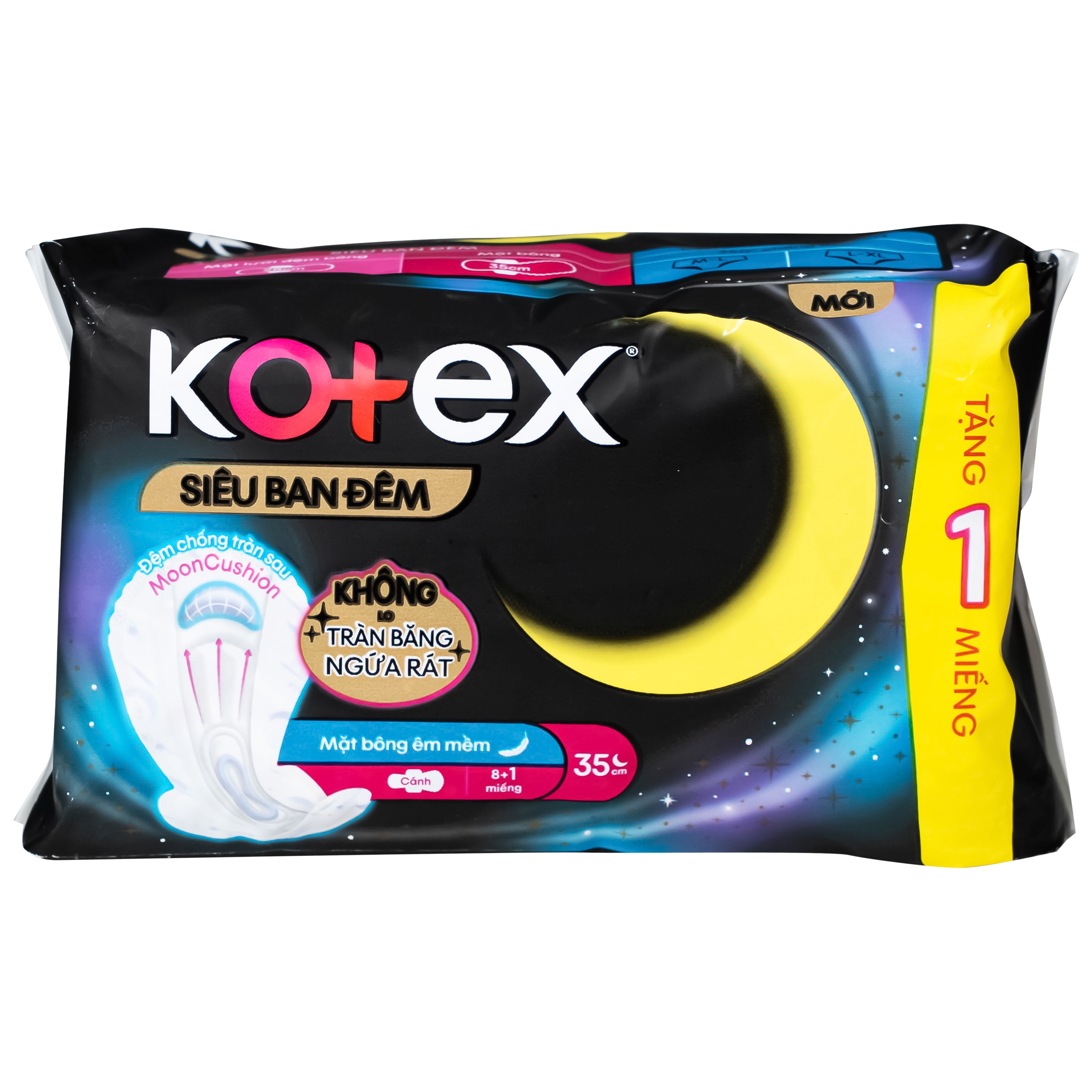 Hình ảnh Băng vệ sinh Kotex siêu ban đêm 35cm (gói 8+1miếng)