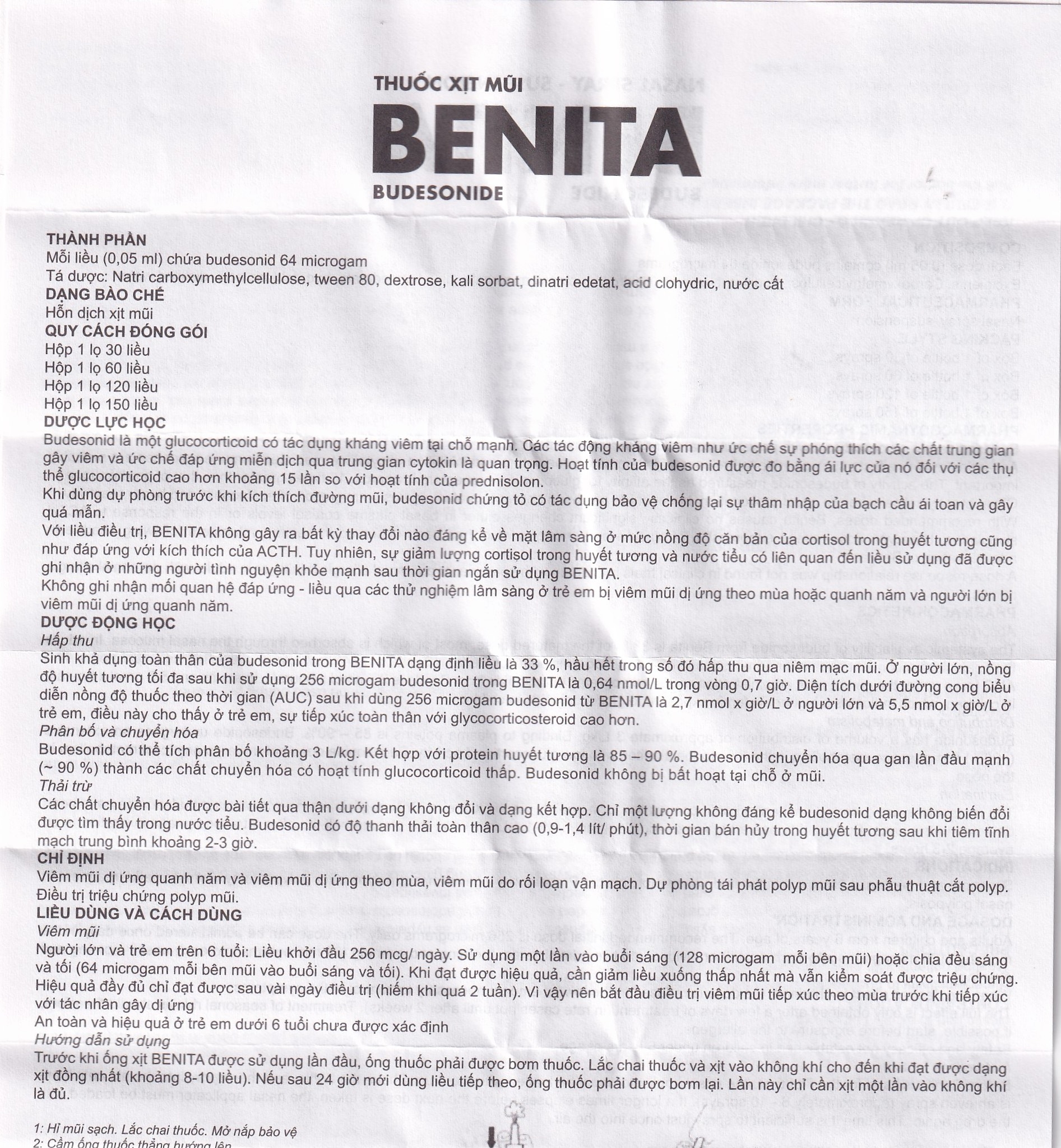 Hình ảnh Thuốc xịt mũi Benita Merap điều trị viêm mũi dị ứng, polyp mũi (120 liều)