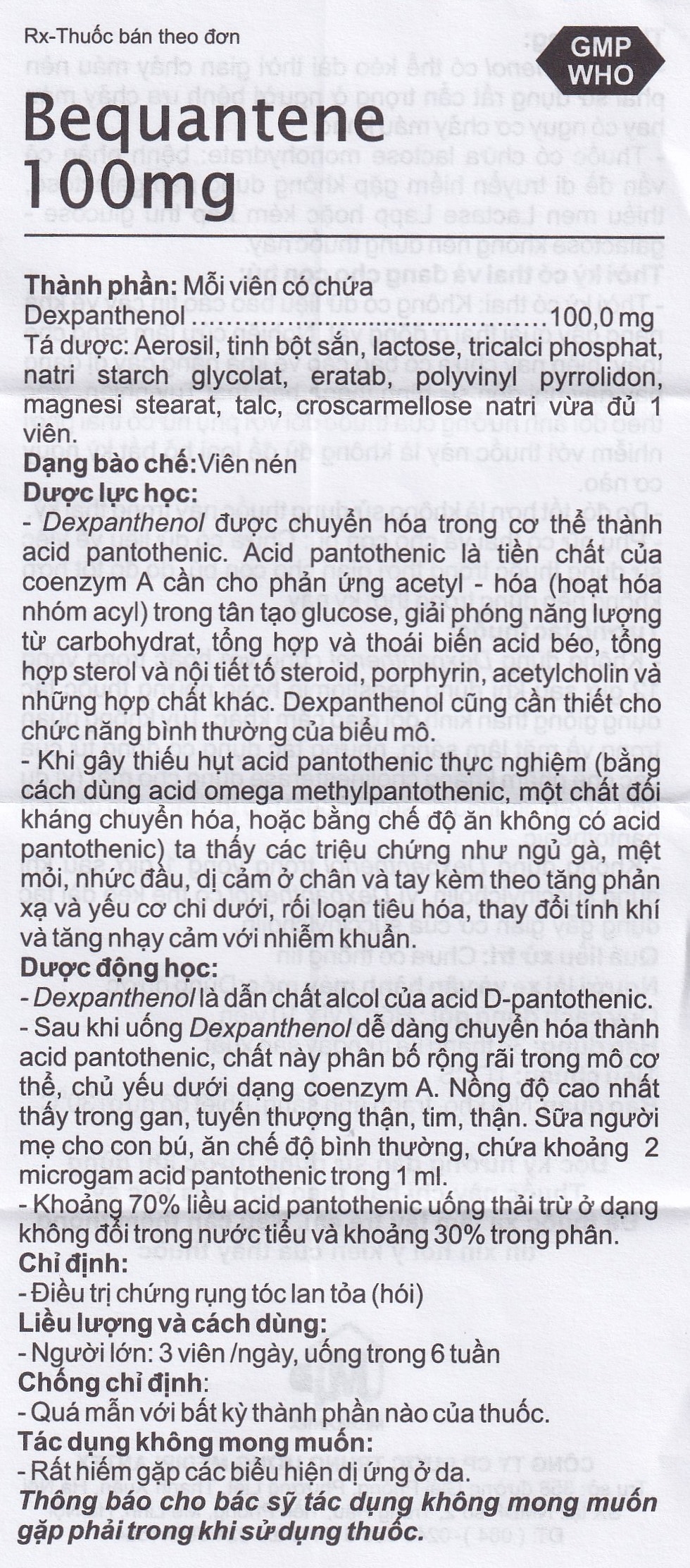 Hình ảnh Thuốc Bequantene 100mg Mediplantex điều trị chứng rụng tóc lan tỏa (2 vỉ x 10 viên)