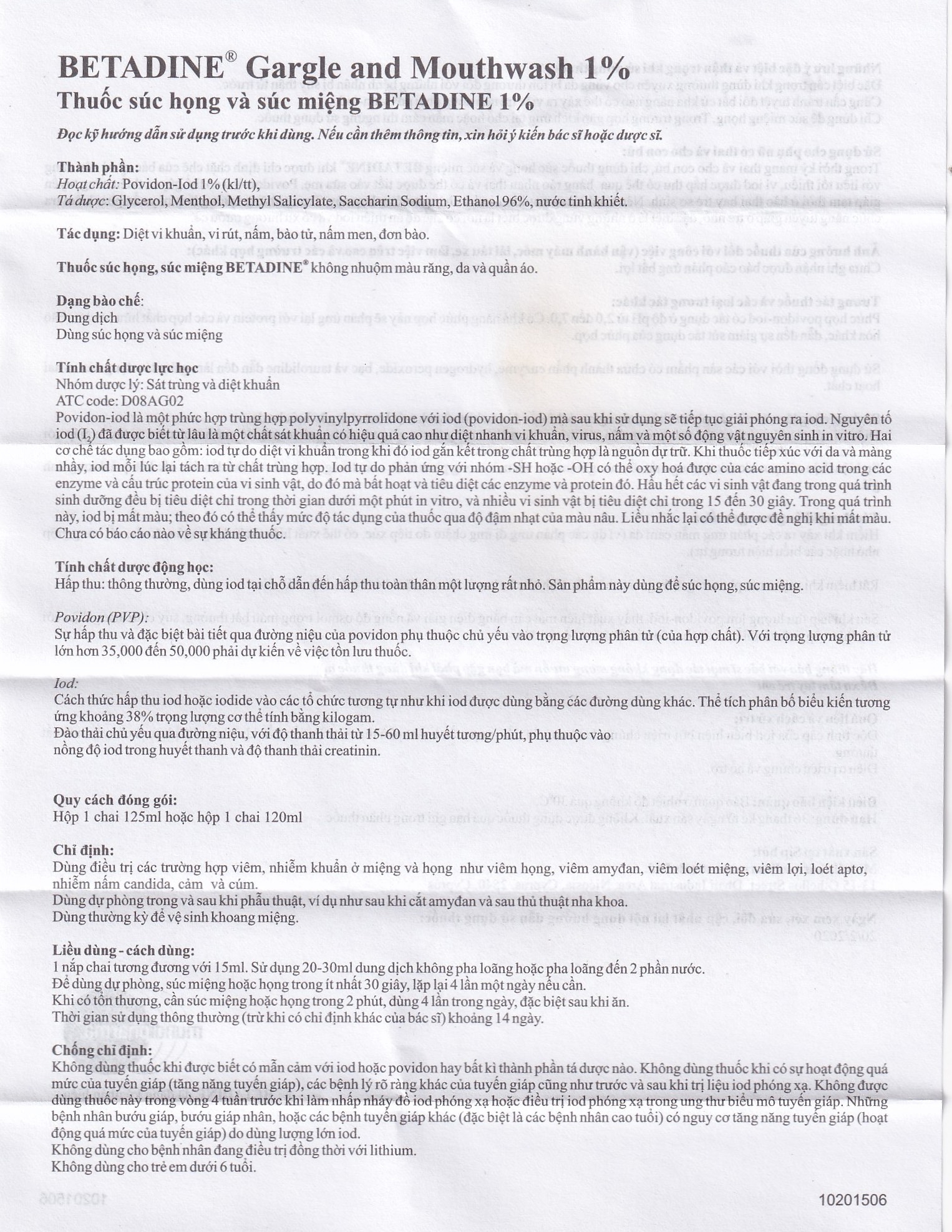 Hình ảnh Thuốc súc họng, súc miệng Betadine Gargle and Mouthwash điều trị viêm và nhiễm khuẩn miệng, họng (125ml)