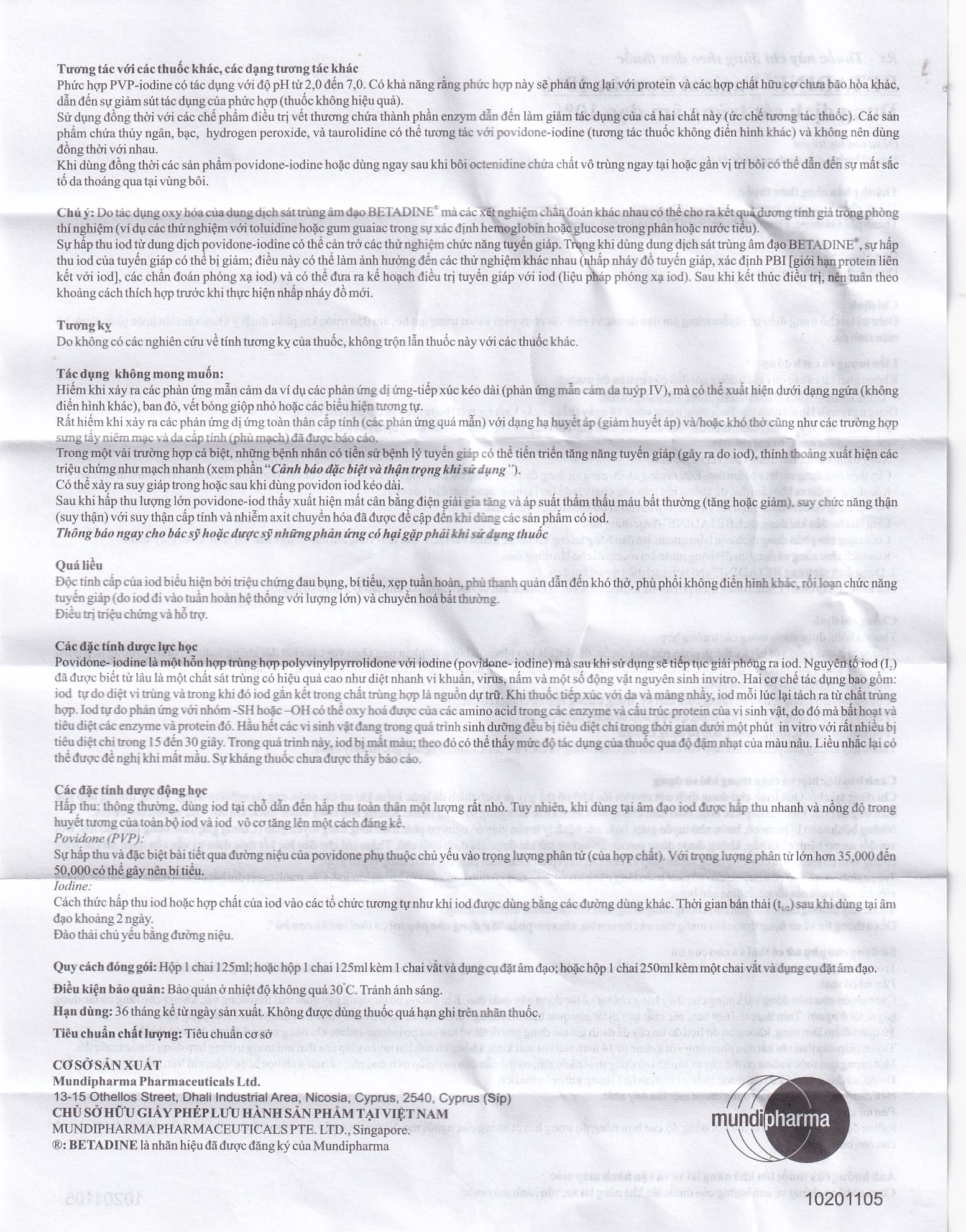 Hình ảnh Dung dịch sát trùng âm đạo Betadine điều trị nhiễm trùng âm đạo (125ml)