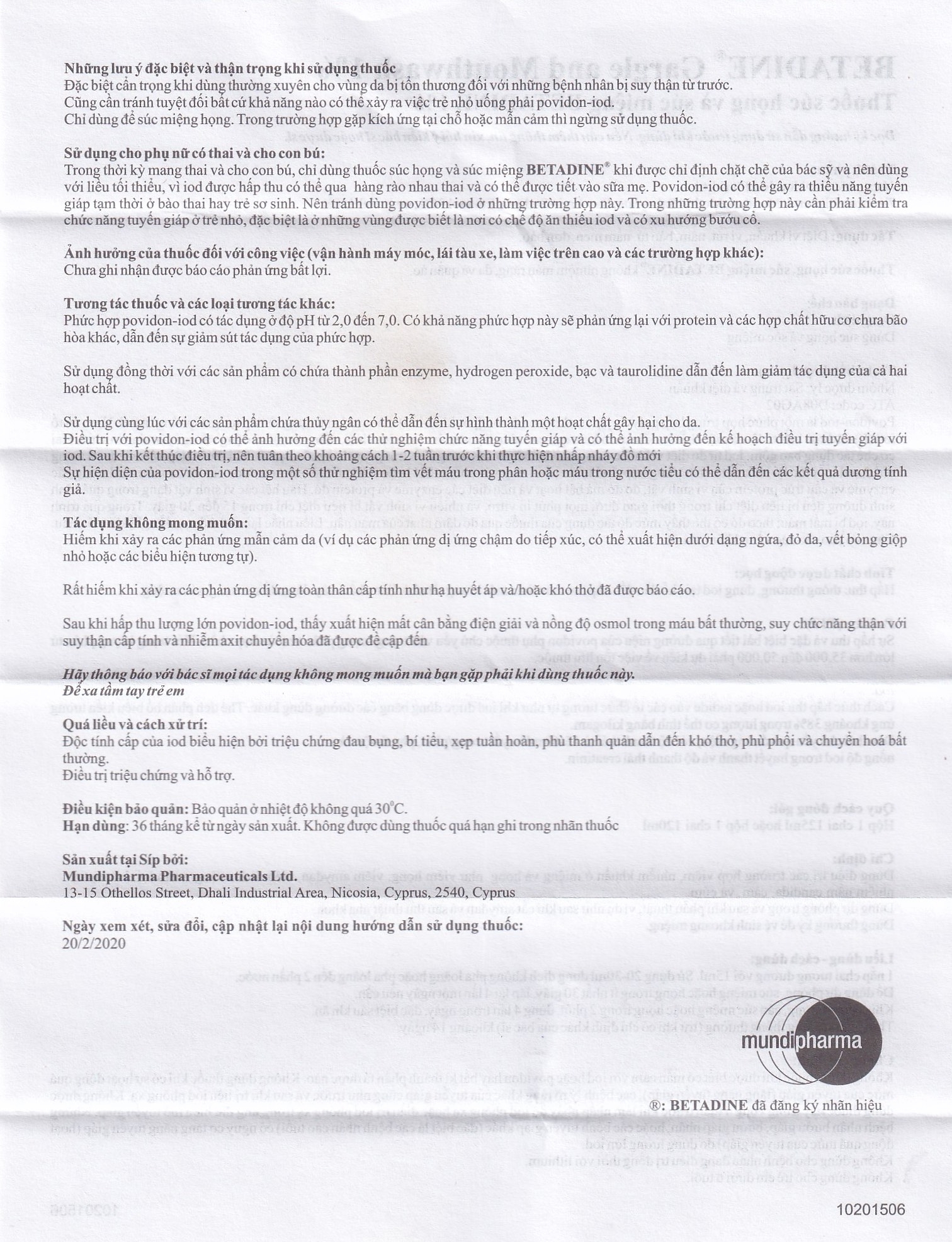 Hình ảnh Thuốc súc họng, súc miệng Betadine Gargle and Mouthwash điều trị viêm và nhiễm khuẩn miệng, họng (125ml)