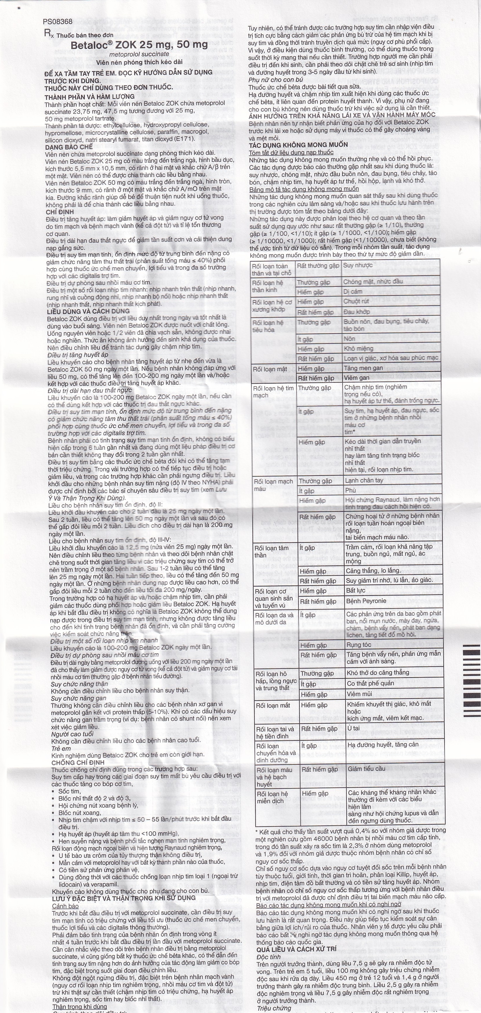 Hình ảnh Thuốc Betaloc Zok 25mg AstraZeneca điều trị tăng huyết áp (1 vỉ x 14 viên)