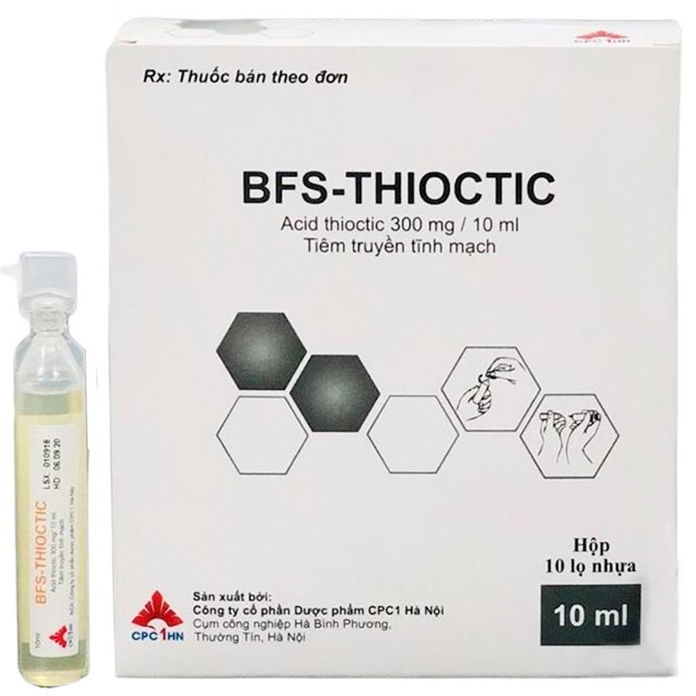 Hình ảnh Thuốc BFS-Thioctic 10ml CPC1HN điều trị triệu chứng dị cảm trong bệnh đa thần kinh đái tháo đường (10 lọ)