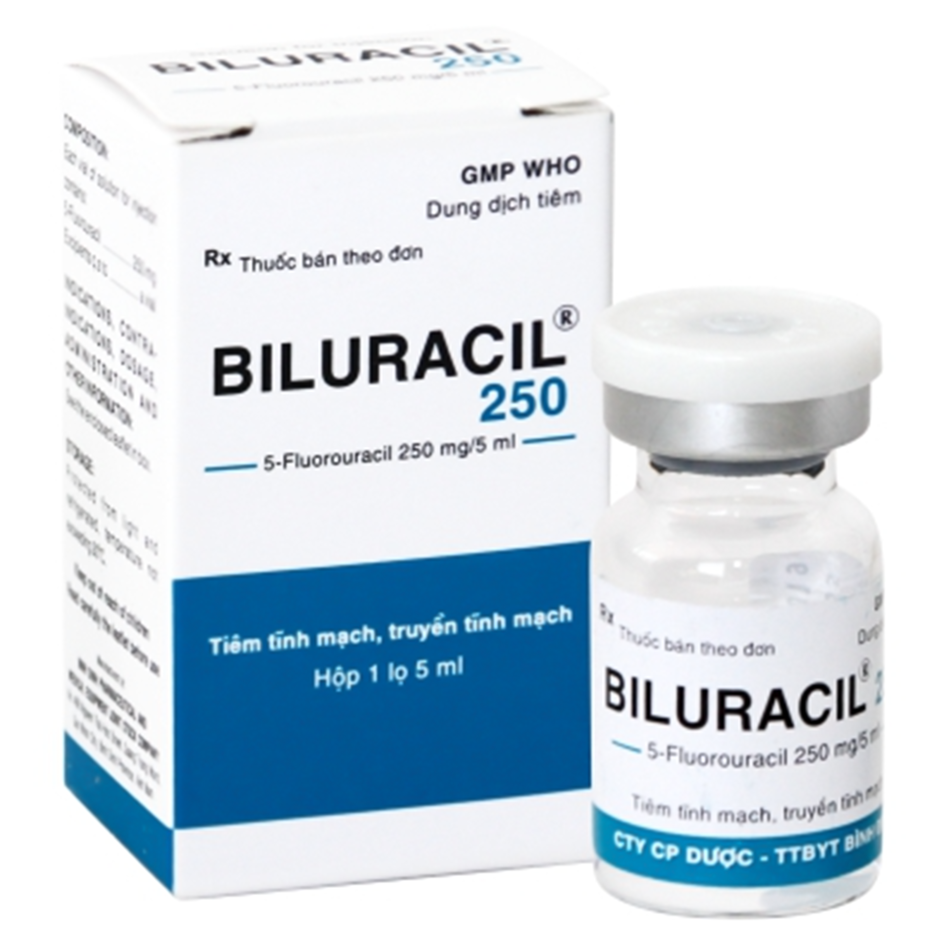 Hình ảnh Dung dịch tiêm Biluracil 250mg Chỉ định điều trị carcinom vú, dạ dày Hộp 5ml