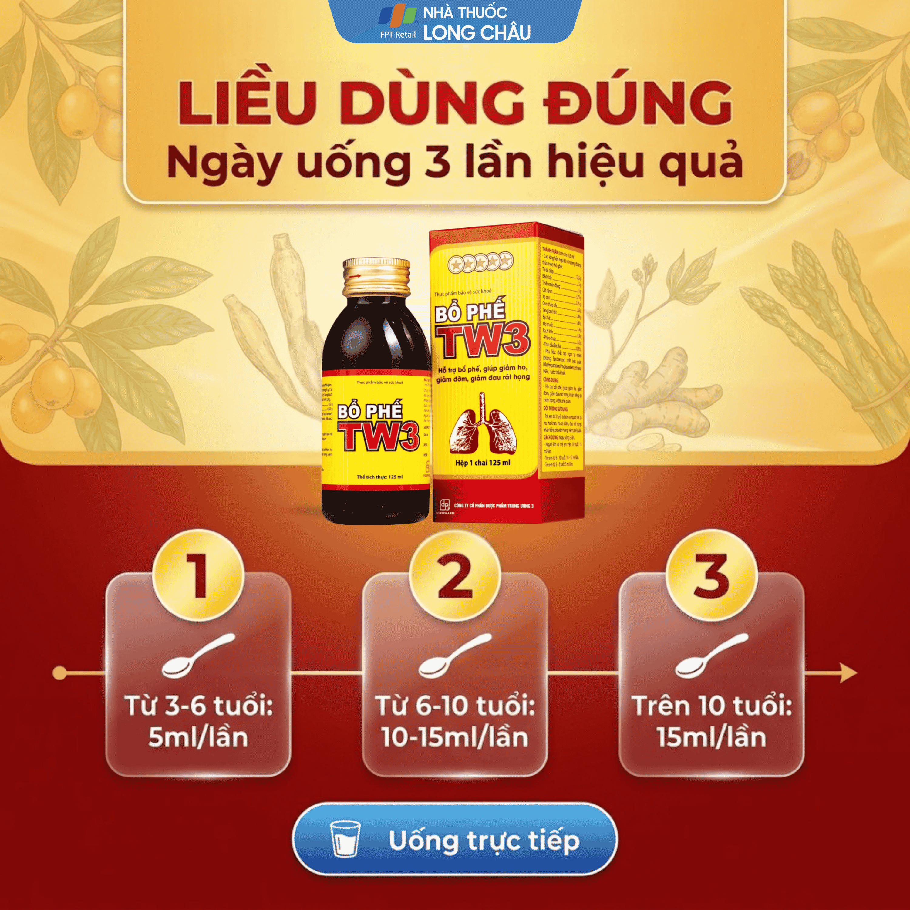 Hình ảnh Siro Bổ Phế giảm ho rát họng TW3 (125ml)